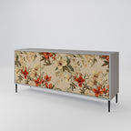 BLOOMING HARMONY 3-Door Sideboard in Grey Finish