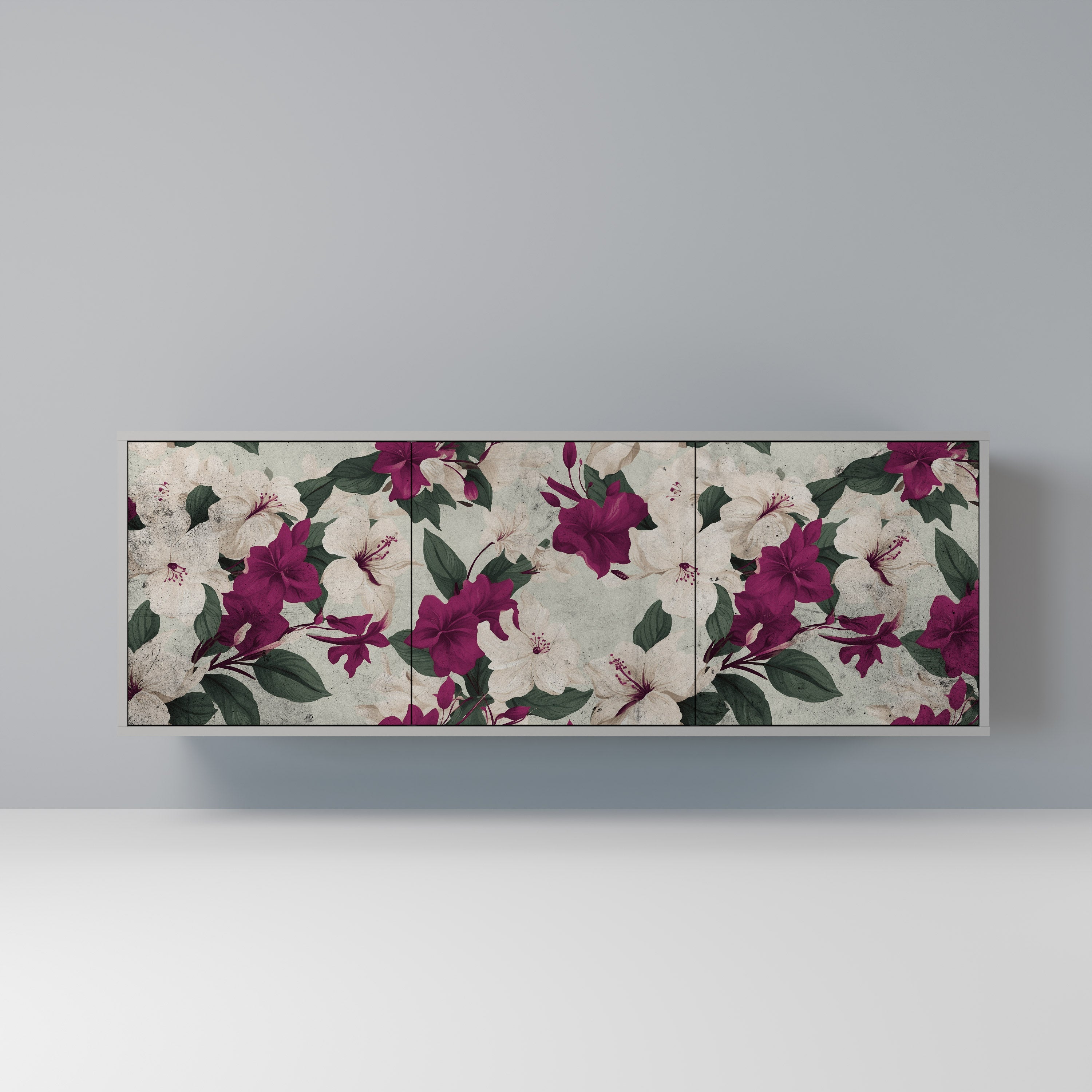 FLOWERET DREAM 3-Door Sideboard in Grey Finish