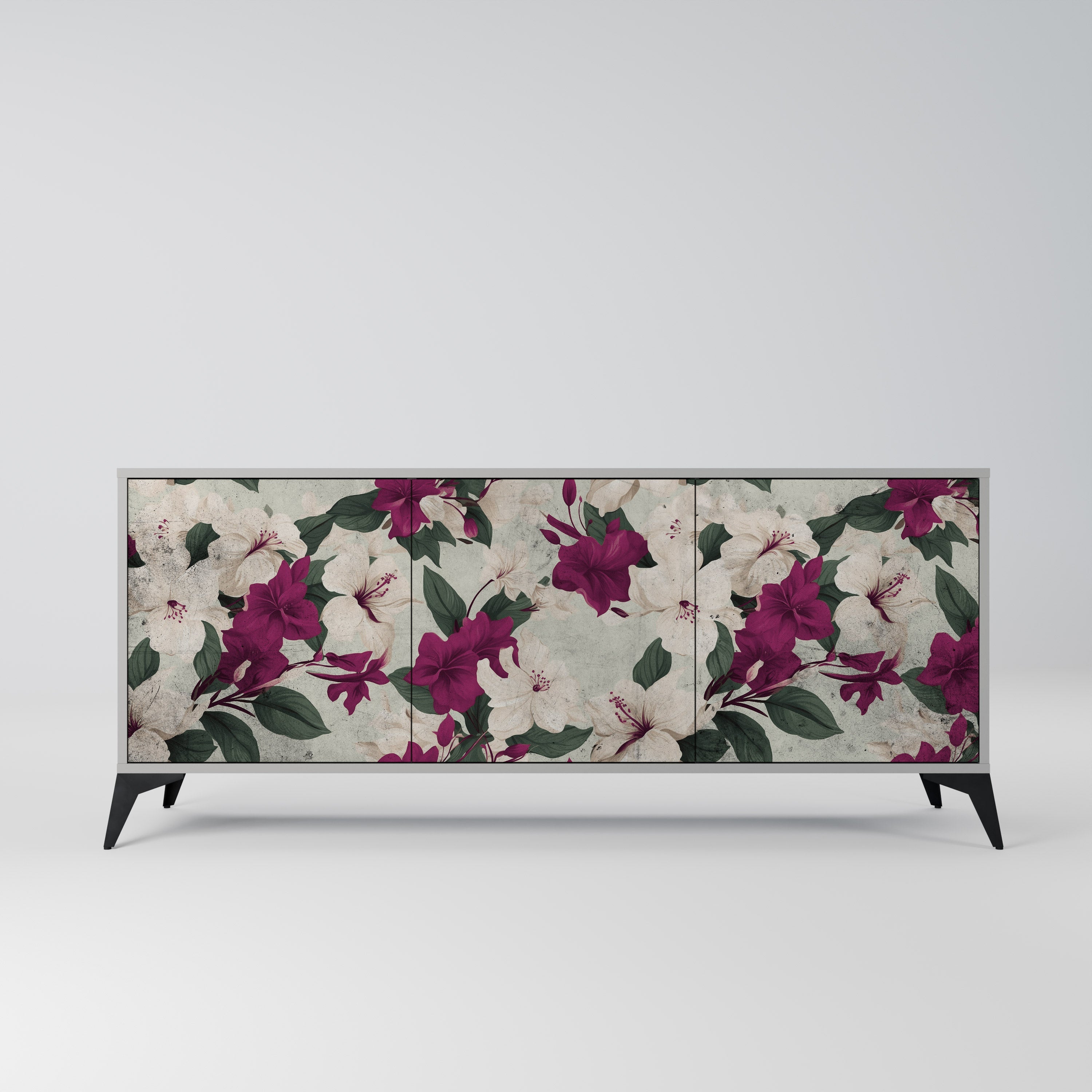 FLOWERET DREAM 3-Door Sideboard in Grey Finish