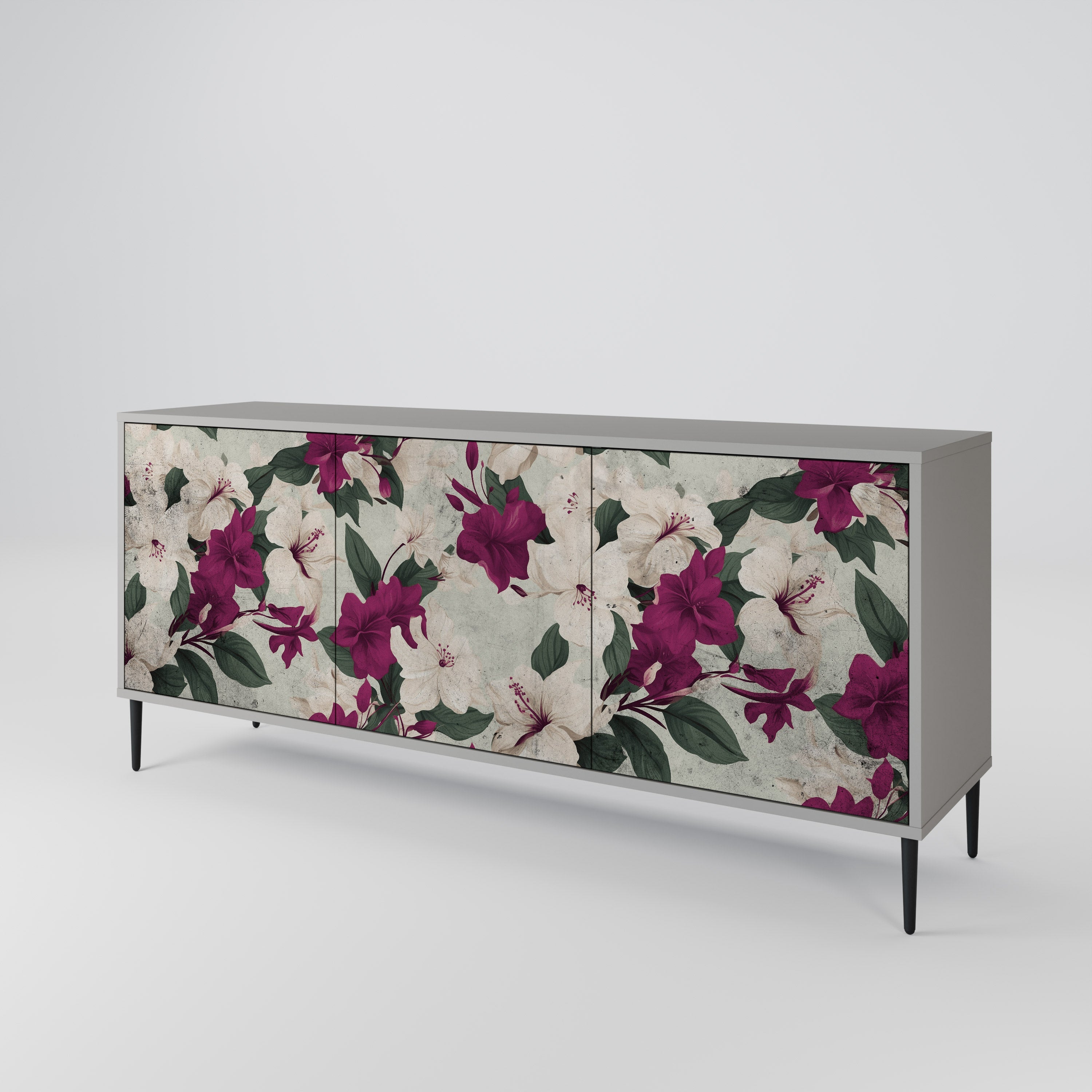 FLOWERET DREAM 3-Door Sideboard in Grey Finish