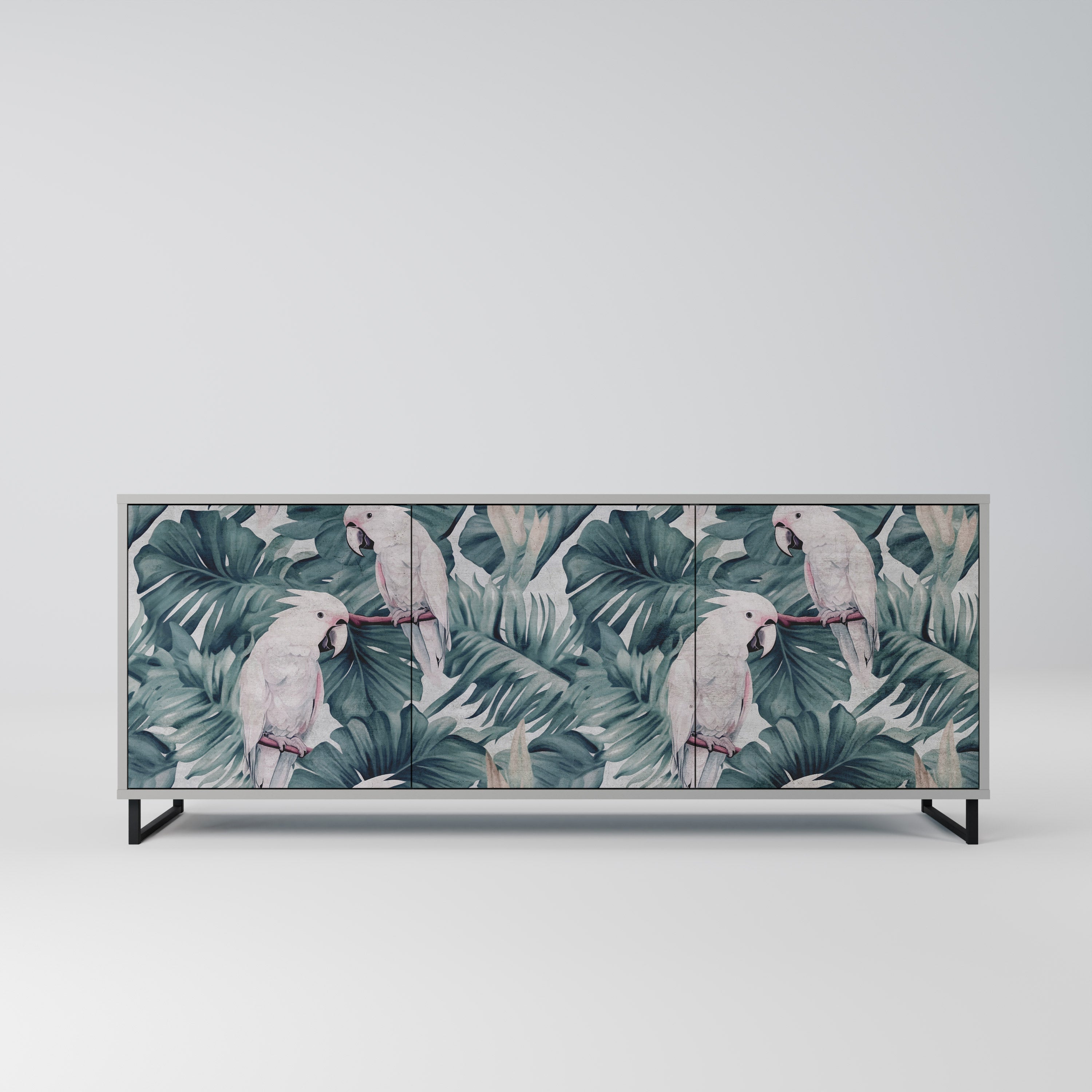 POPINJAY LOOK 3-Door Sideboard in Grey Finish