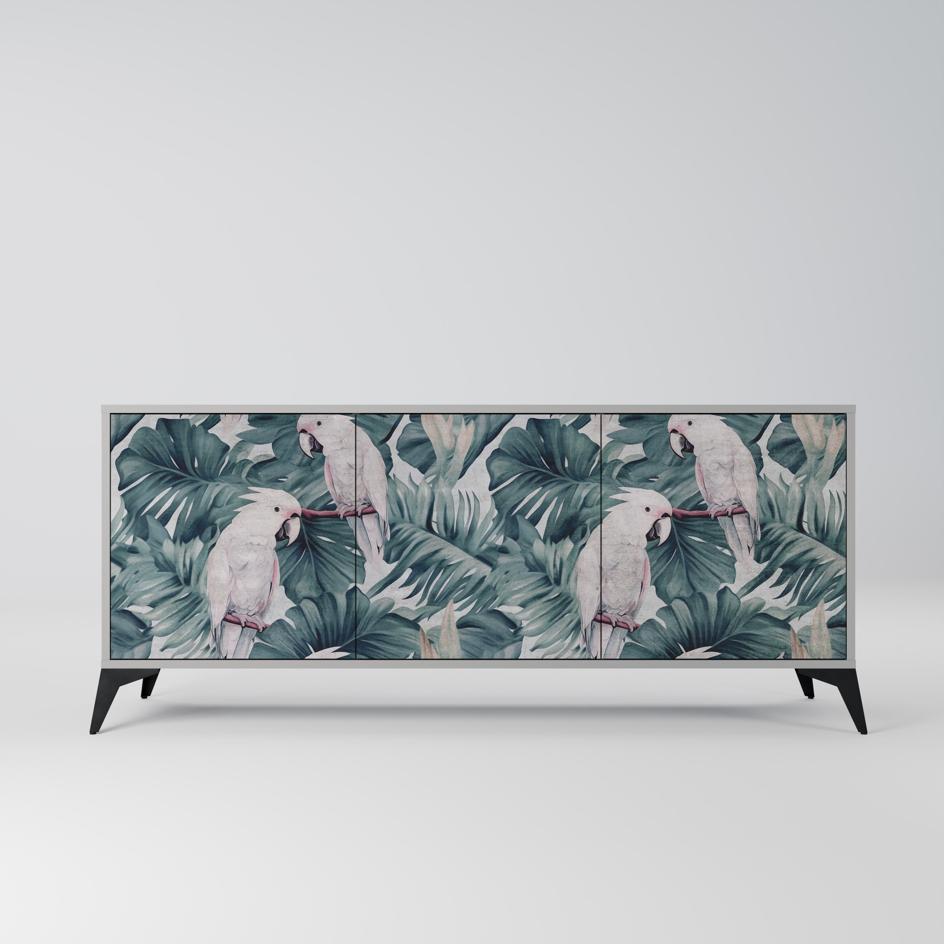 POPINJAY LOOK 3-Door Sideboard in Grey Finish