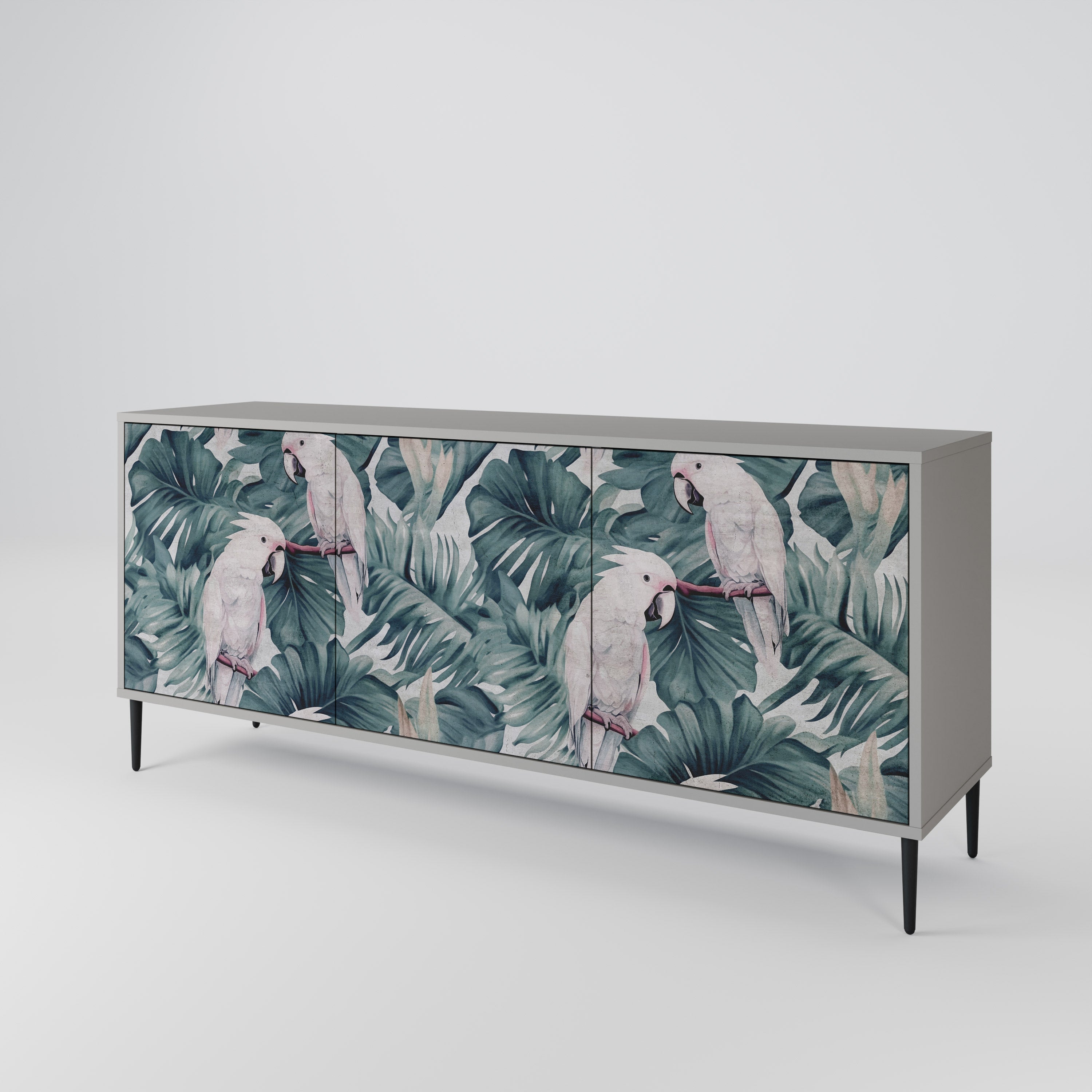 POPINJAY LOOK 3-Door Sideboard in Grey Finish