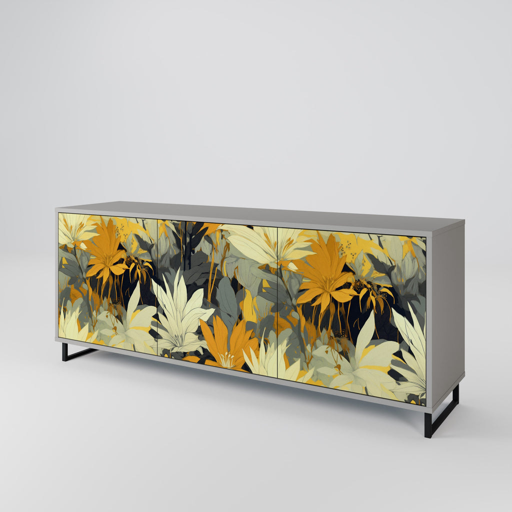 SUNKISSED LILY 3-Door Sideboard in Grey Finish