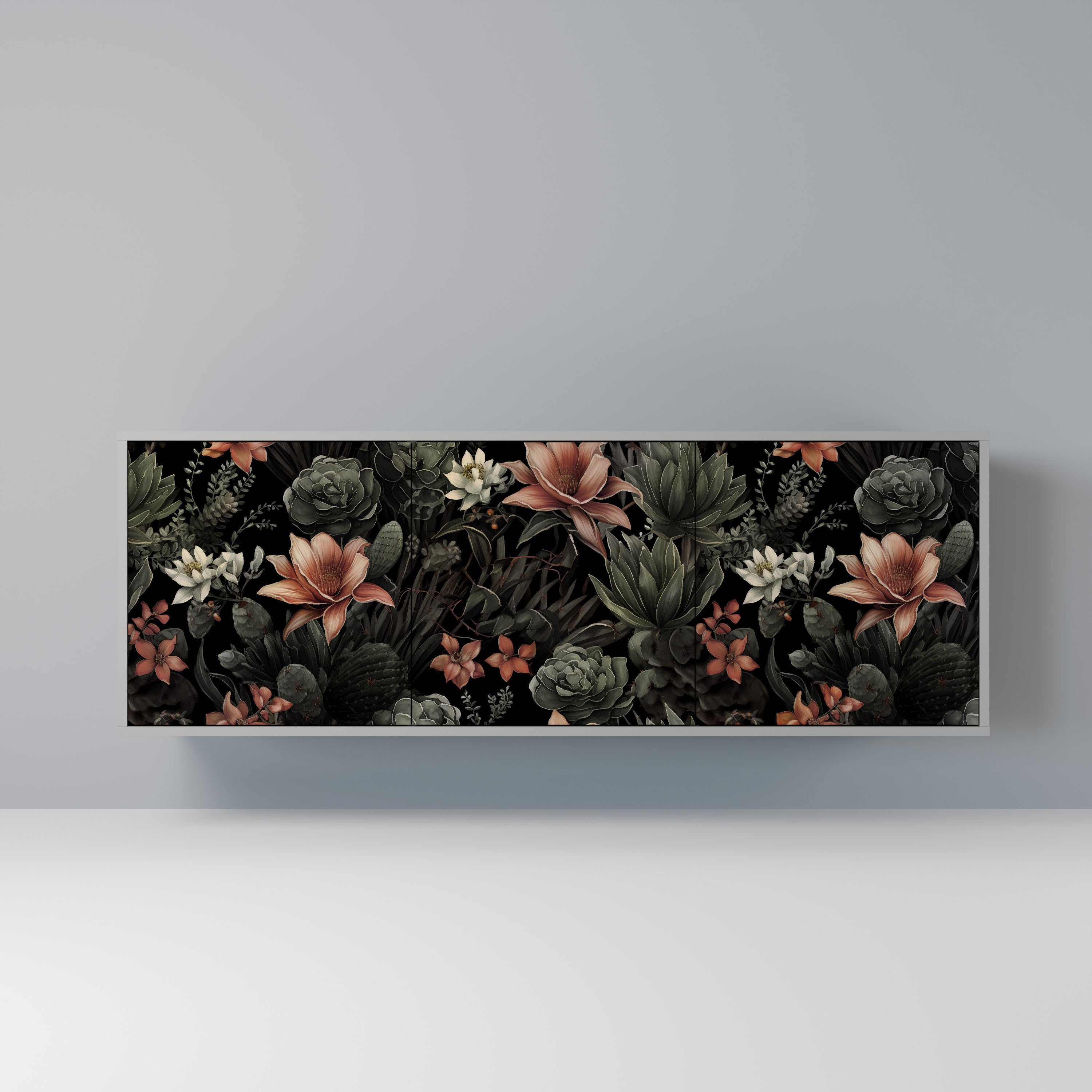 SECRET VERDURE 3-Door Sideboard in Grey Finish