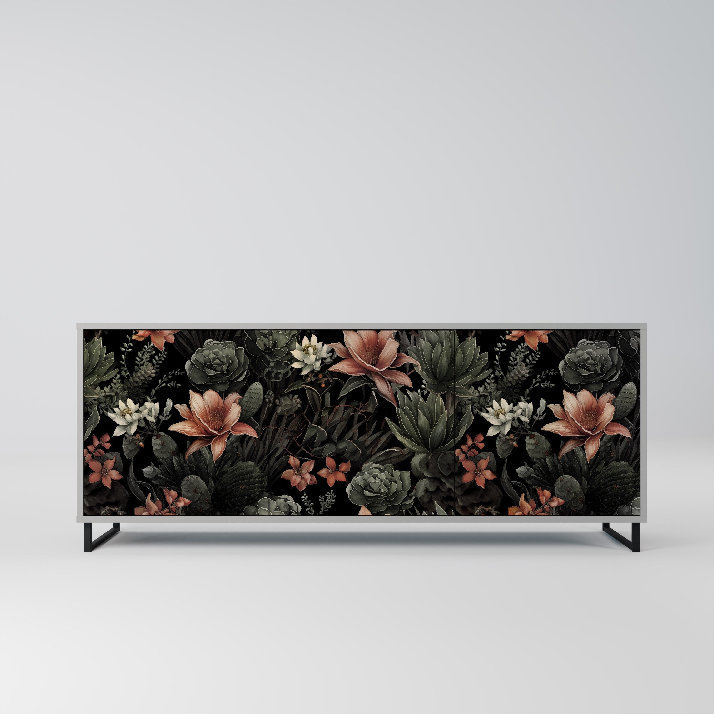 SECRET VERDURE 3-Door Sideboard in Grey Finish