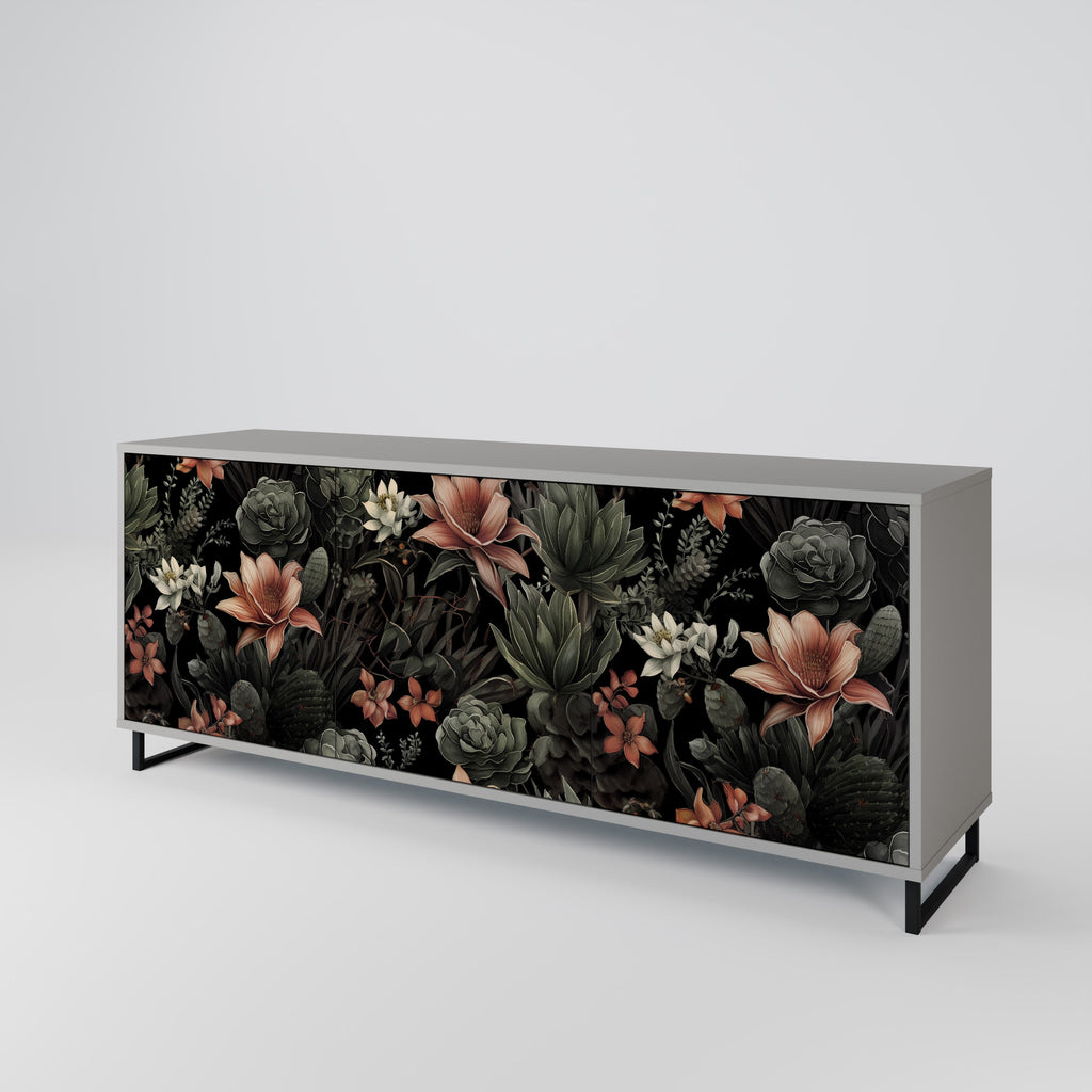 SECRET VERDURE 3-Door Sideboard in Grey Finish