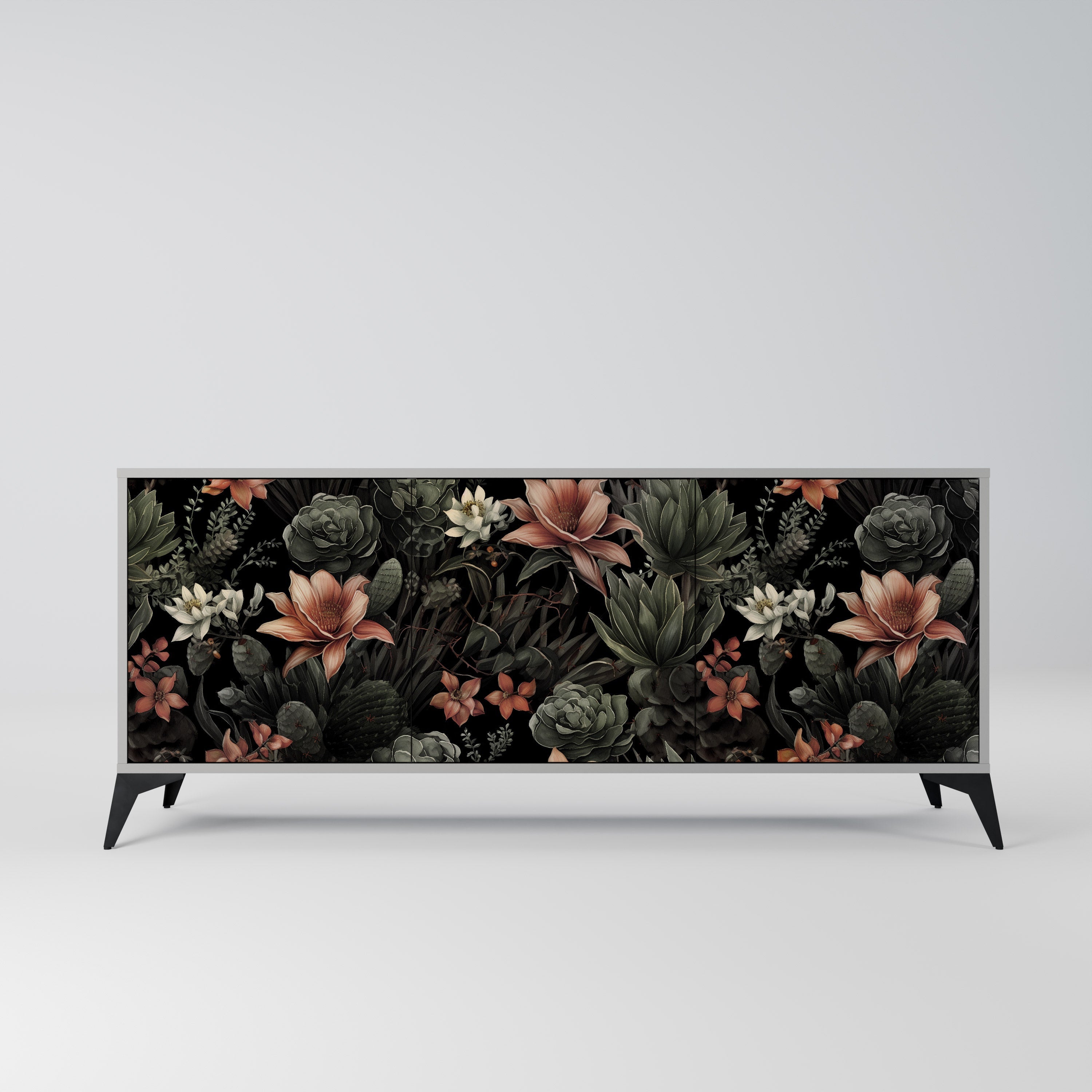 SECRET VERDURE 3-Door Sideboard in Grey Finish