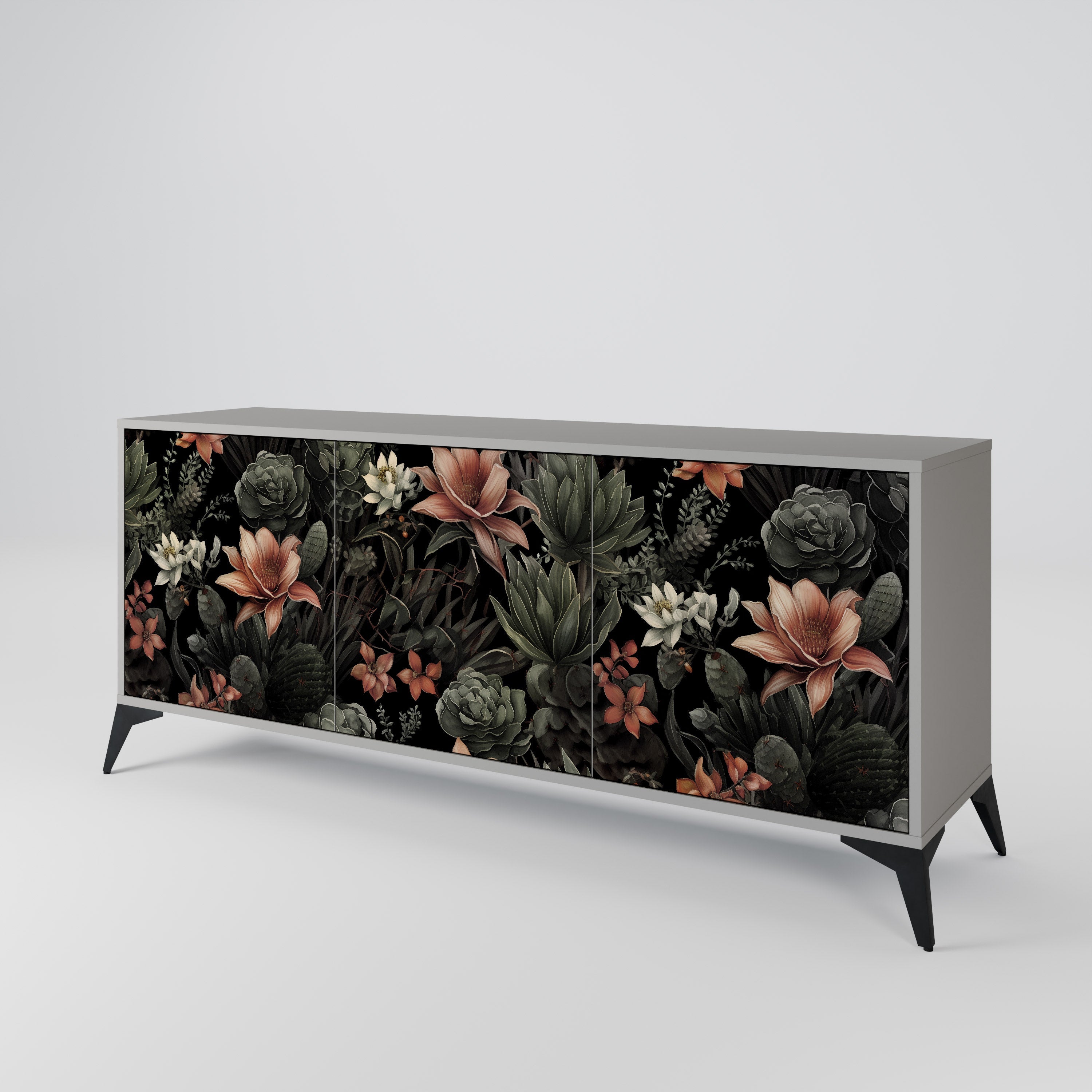 SECRET VERDURE 3-Door Sideboard in Grey Finish