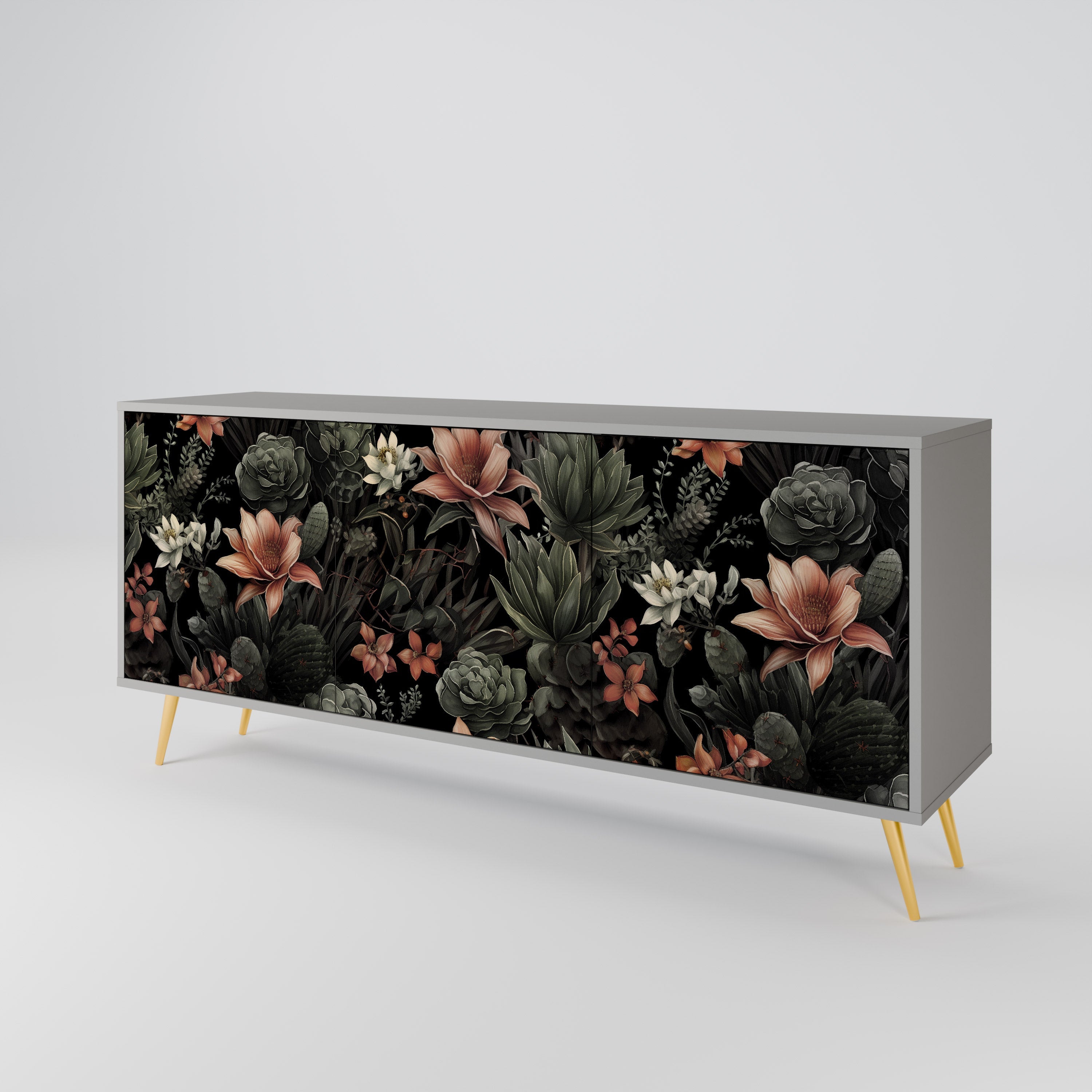 SECRET VERDURE 3-Door Sideboard in Grey Finish