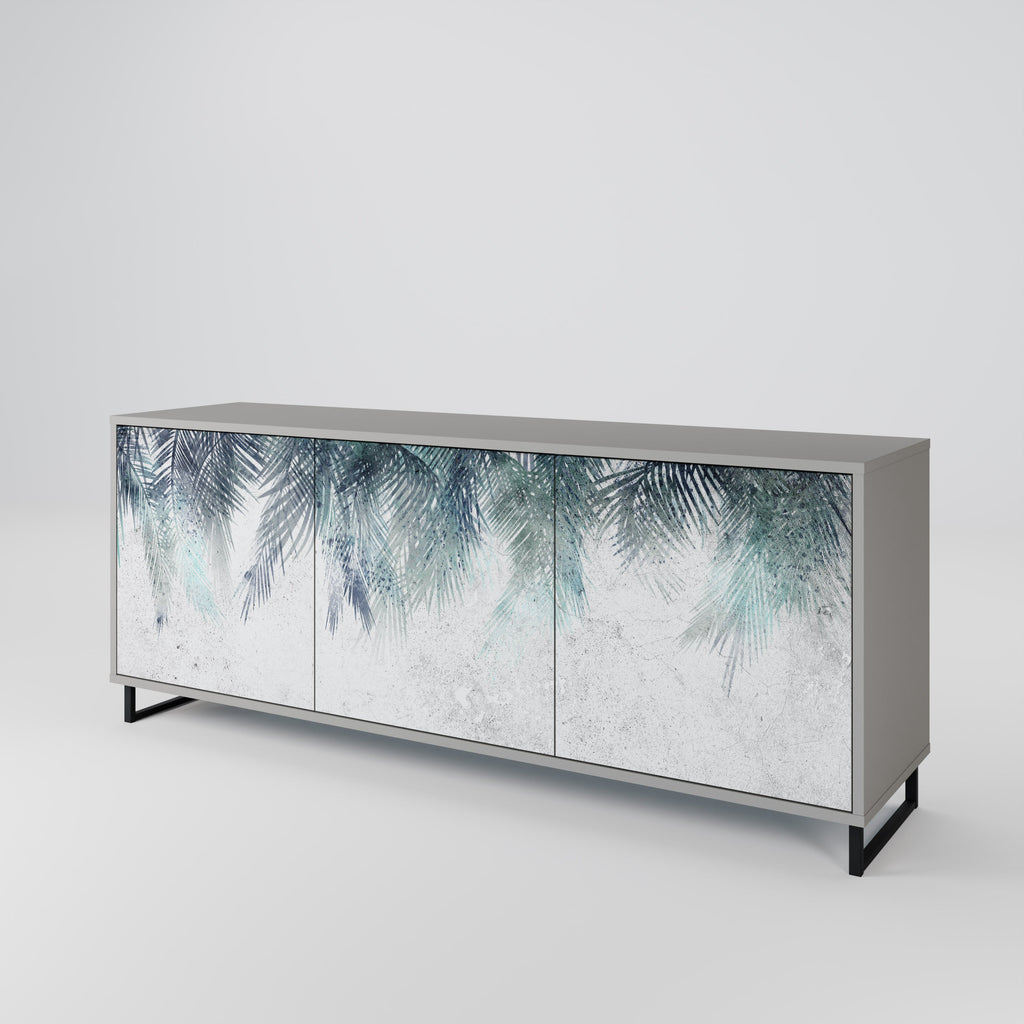 PALM VEIL 3-Door Sideboard in Grey Finish