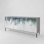PALM VEIL 3-Door Sideboard in Grey Finish