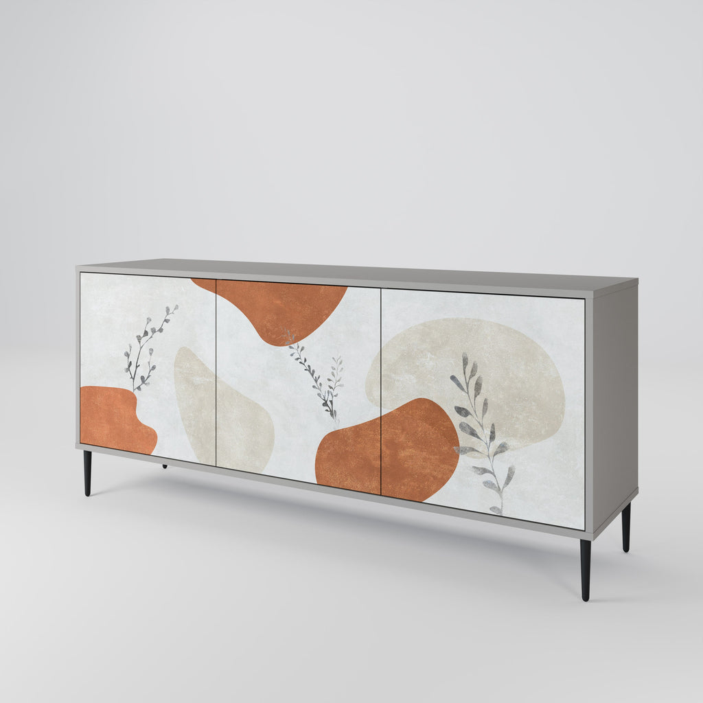 TRANQUIL TWIG 3-Door Sideboard in Grey Finish