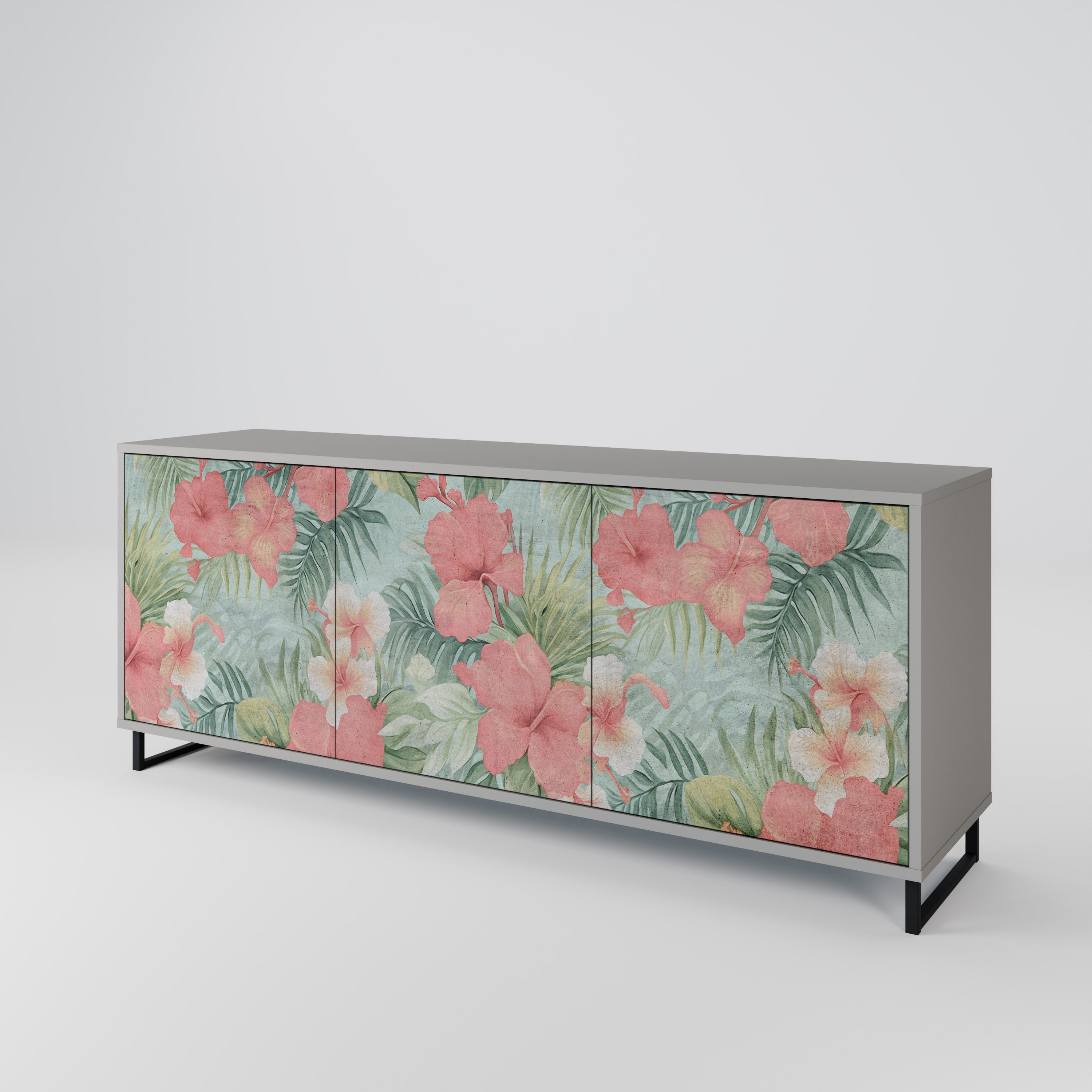HAWAIIAN SPIRIT 3-Door Sideboard in Grey Finish