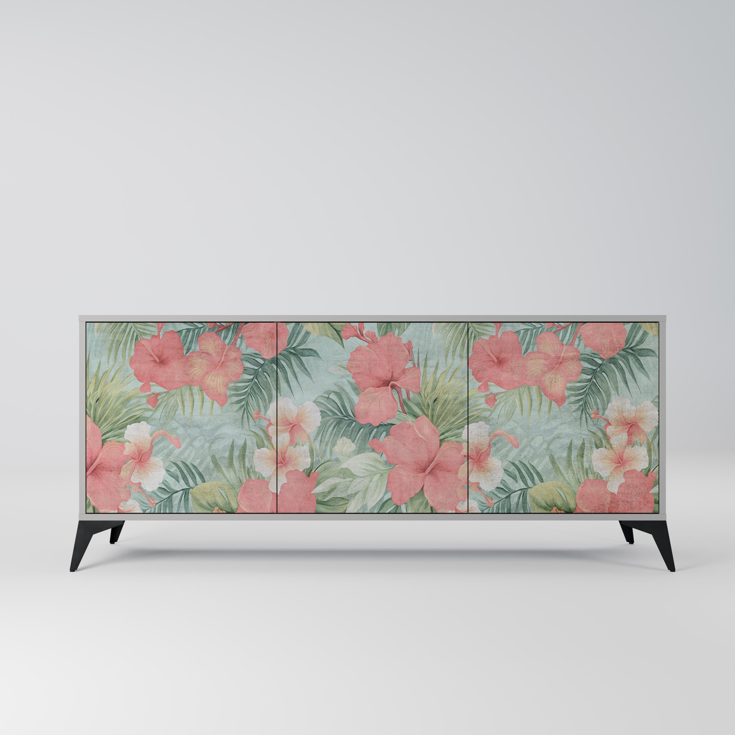 HAWAIIAN SPIRIT 3-Door Sideboard in Grey Finish