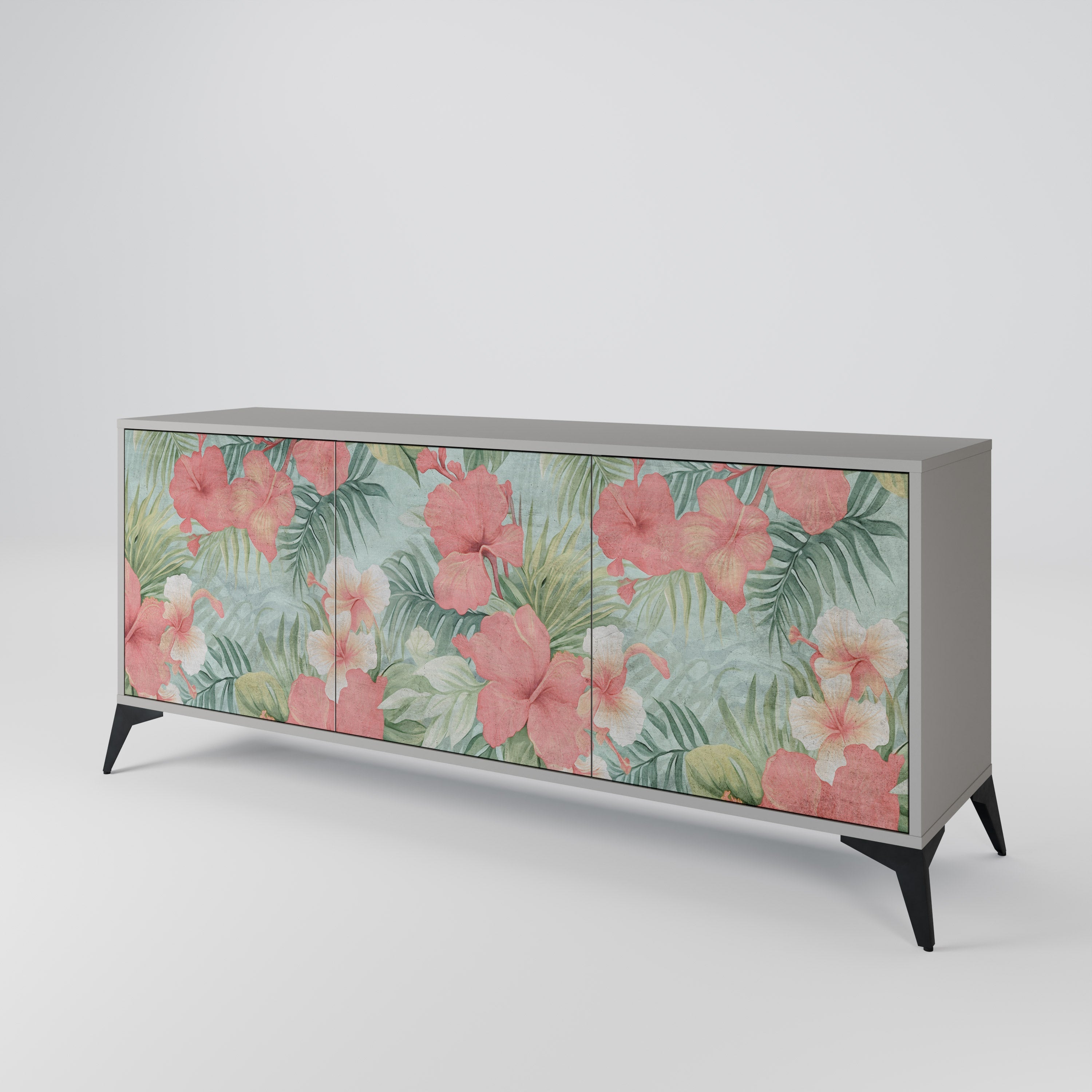 HAWAIIAN SPIRIT 3-Door Sideboard in Grey Finish