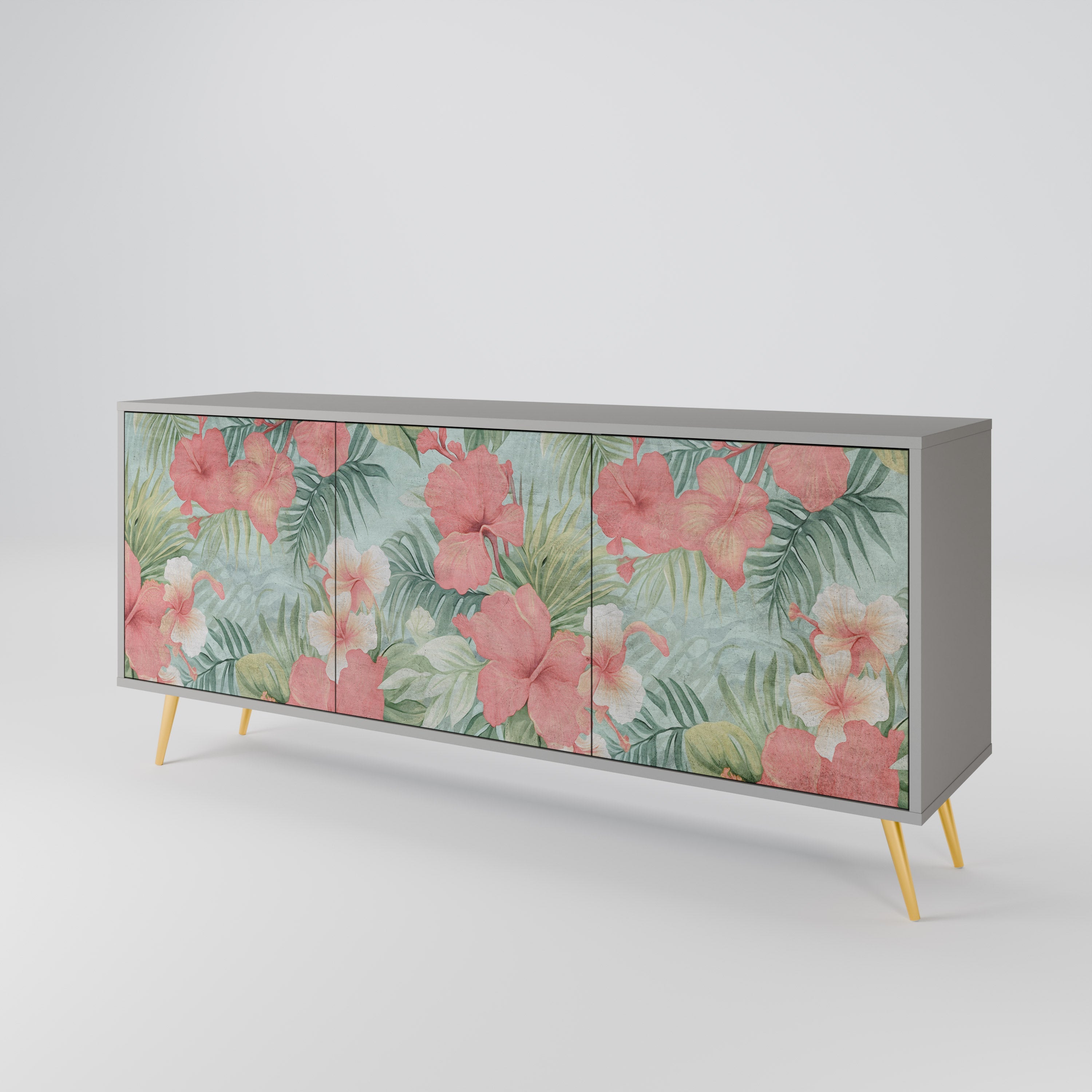 HAWAIIAN SPIRIT 3-Door Sideboard in Grey Finish