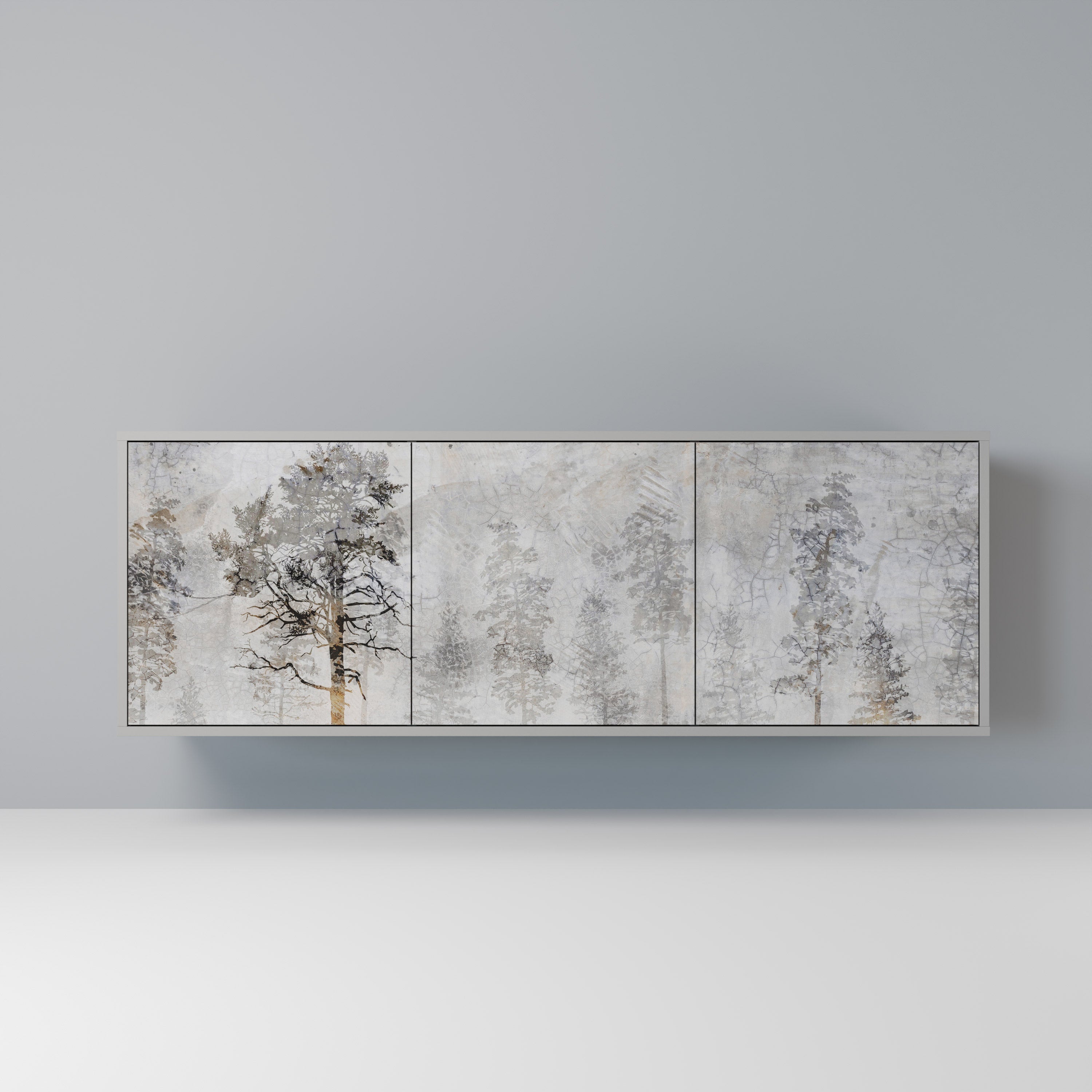 FADE IN THE TREES 3-Door Sideboard in Grey Finish