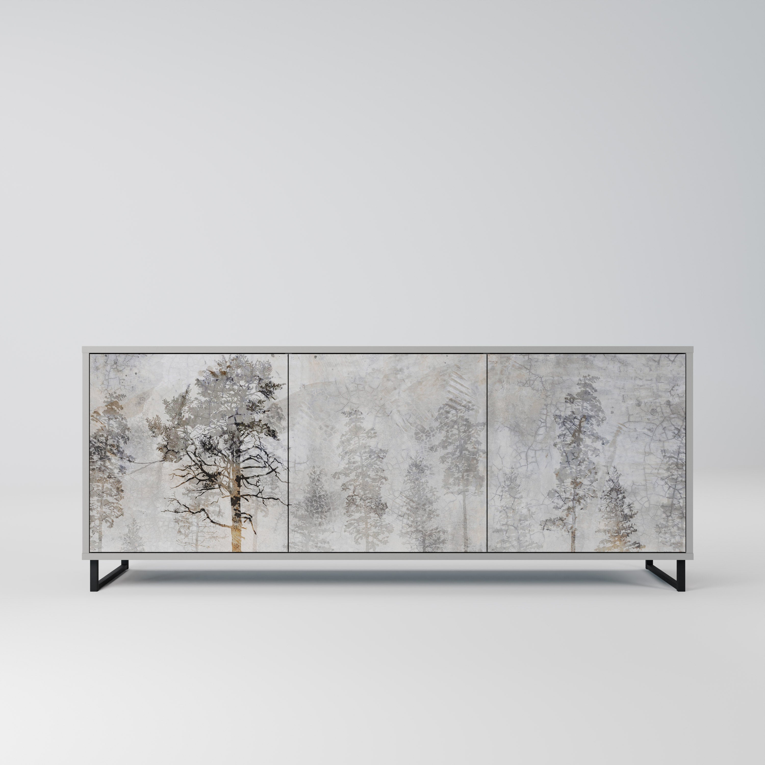 FADE IN THE TREES 3-Door Sideboard in Grey Finish