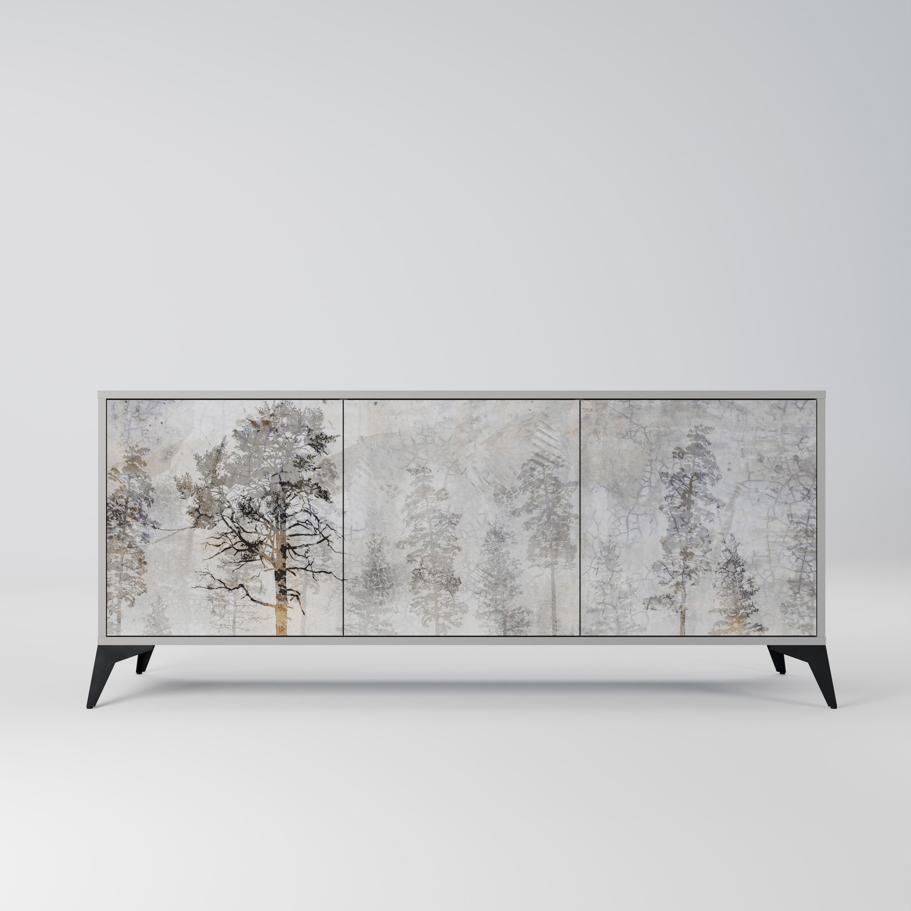 FADE IN THE TREES 3-Door Sideboard in Grey Finish