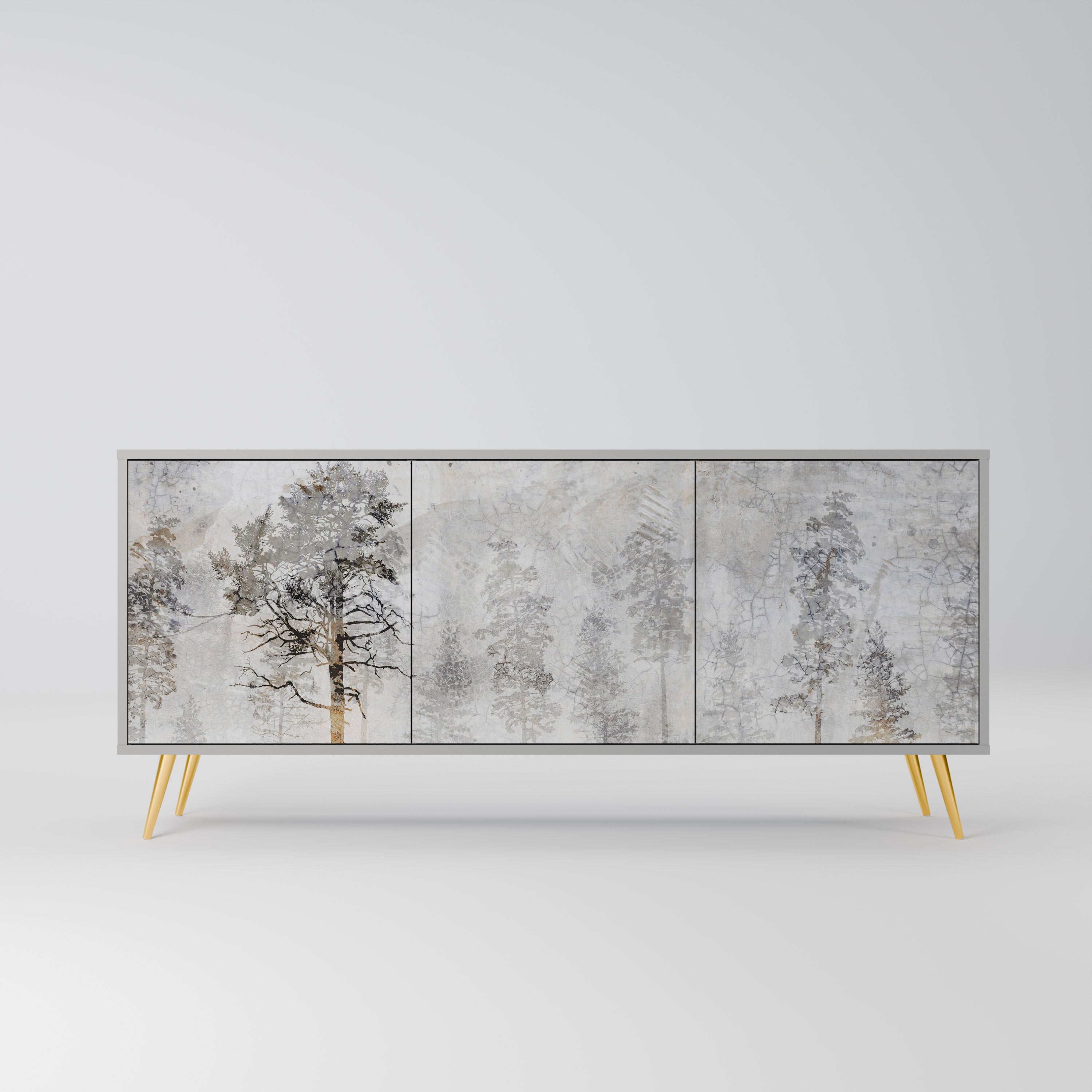 FADE IN THE TREES 3-Door Sideboard in Grey Finish