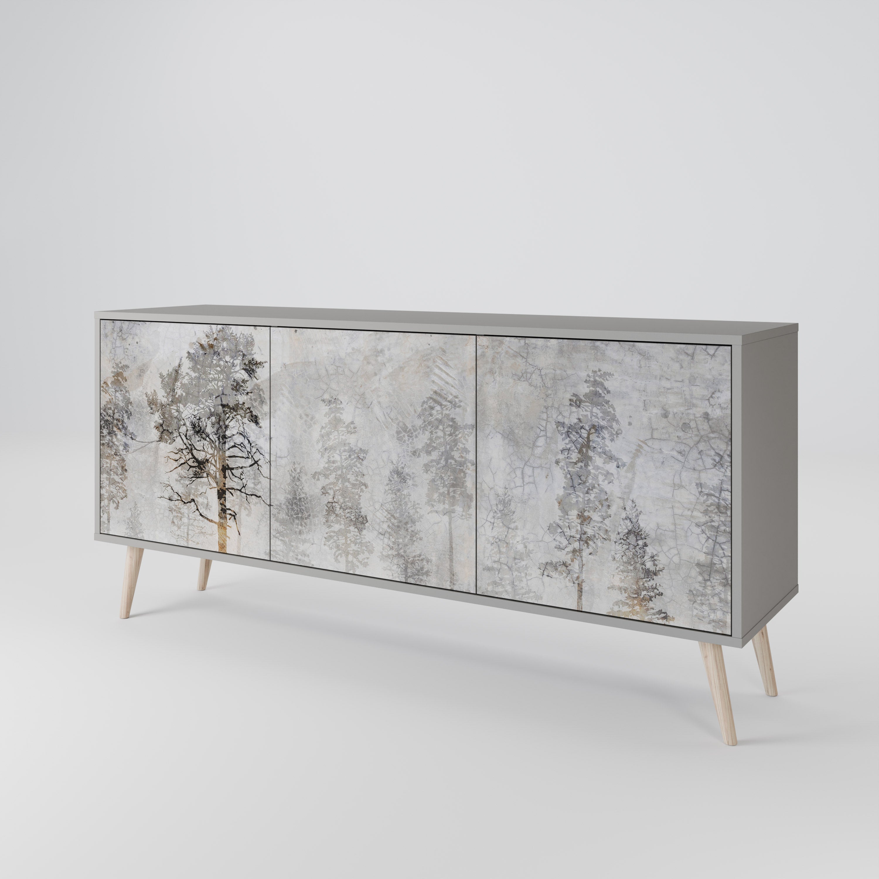 FADE IN THE TREES 3-Door Sideboard in Grey Finish