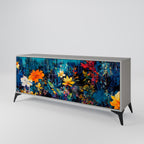 MIDNIGHT BLOSSOM 3-Door Sideboard in Grey Finish