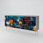 MIDNIGHT BLOSSOM 3-Door Sideboard in Grey Finish