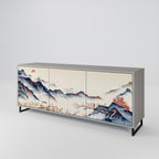 JAPANESE LANDSCAPE 3-Door Sideboard in Grey Finish