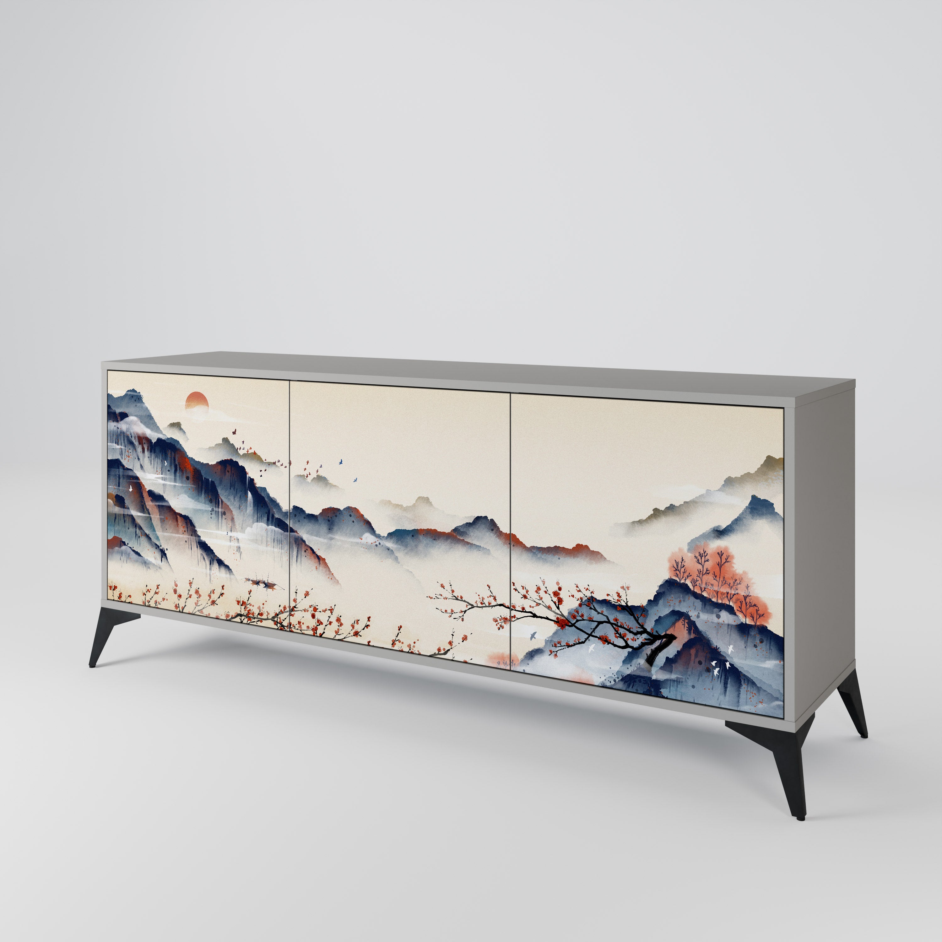 JAPANESE LANDSCAPE 3-Door Sideboard