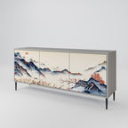 JAPANESE LANDSCAPE 3-Door Sideboard in Grey Finish