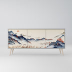 JAPANESE LANDSCAPE 3-Door Sideboard in Grey Finish