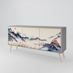 JAPANESE LANDSCAPE 3-Door Sideboard in Grey Finish