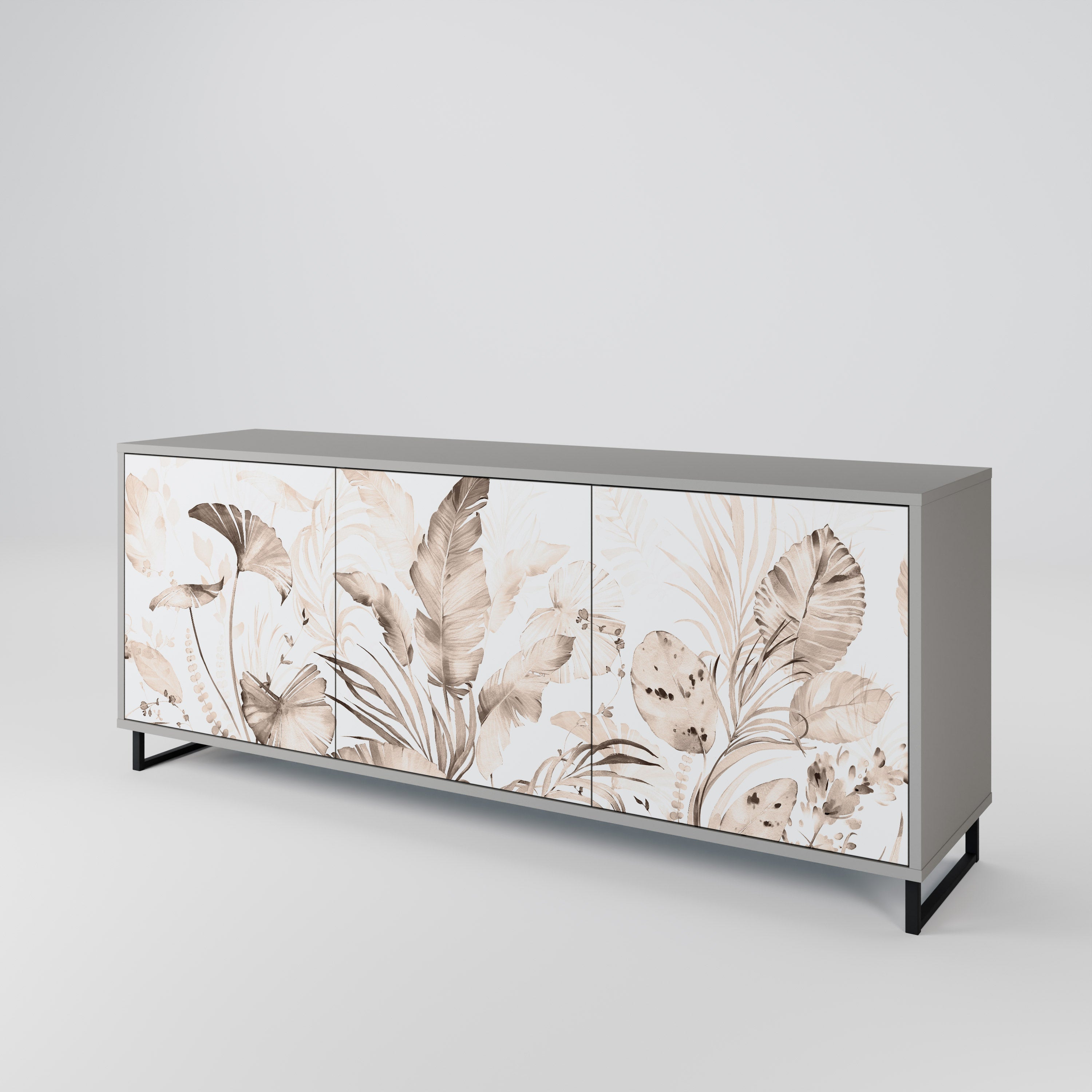 WILD TENDERNESS 3-Door Sideboard in Grey Finish