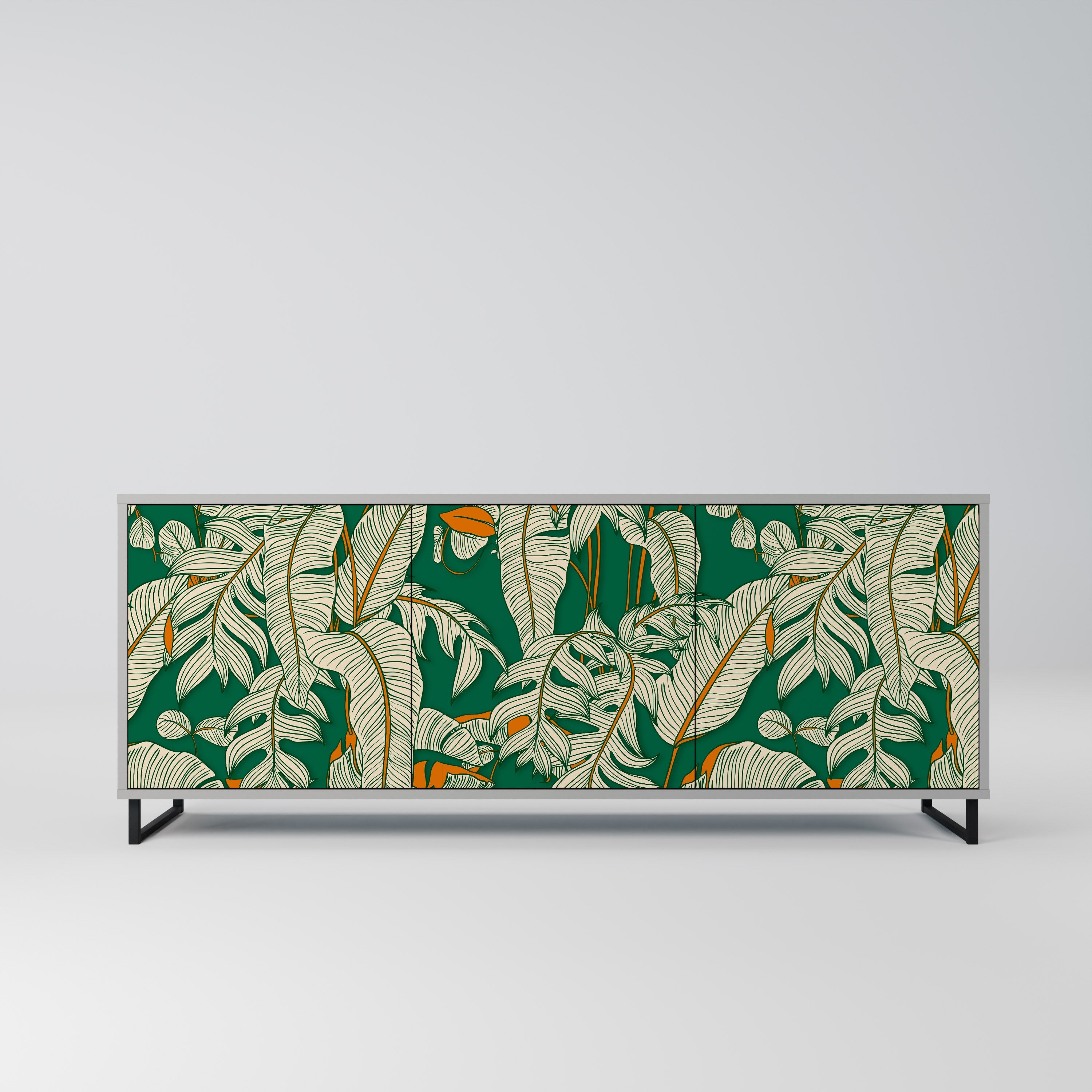 VERDANT PLEASURES 3-Door Sideboard in Grey Finish