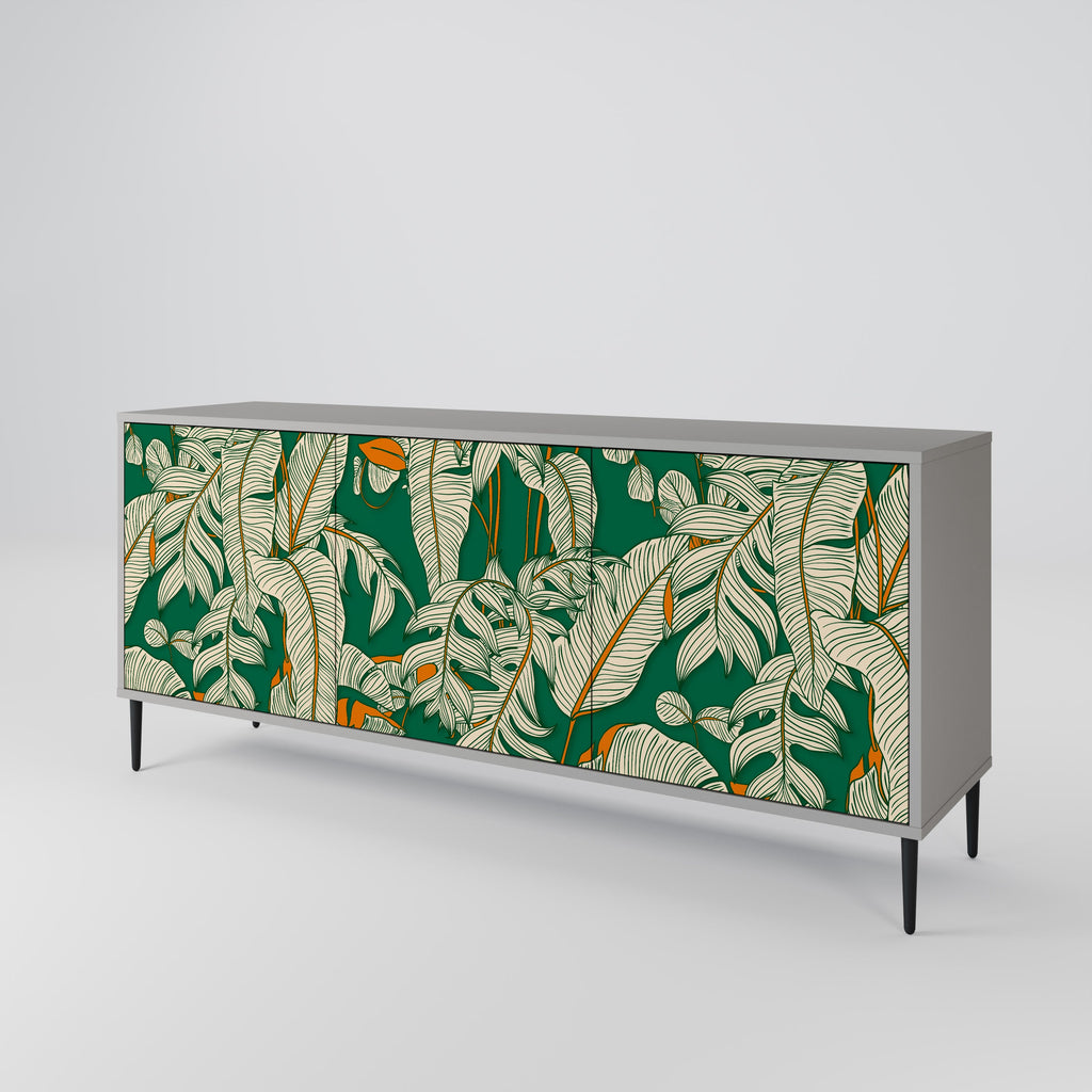 VERDANT PLEASURES 3-Door Sideboard in Grey Finish