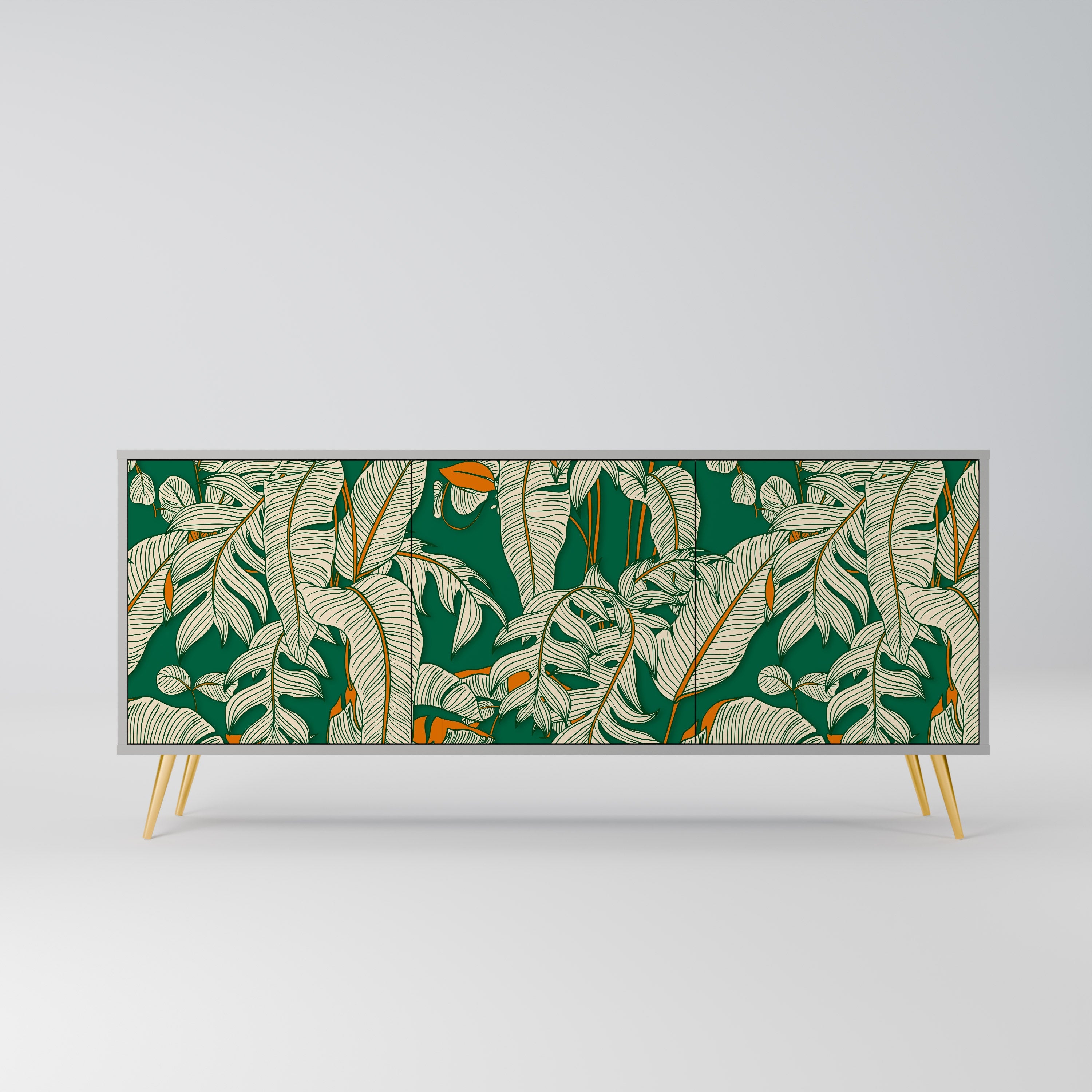 VERDANT PLEASURES 3-Door Sideboard in Grey Finish