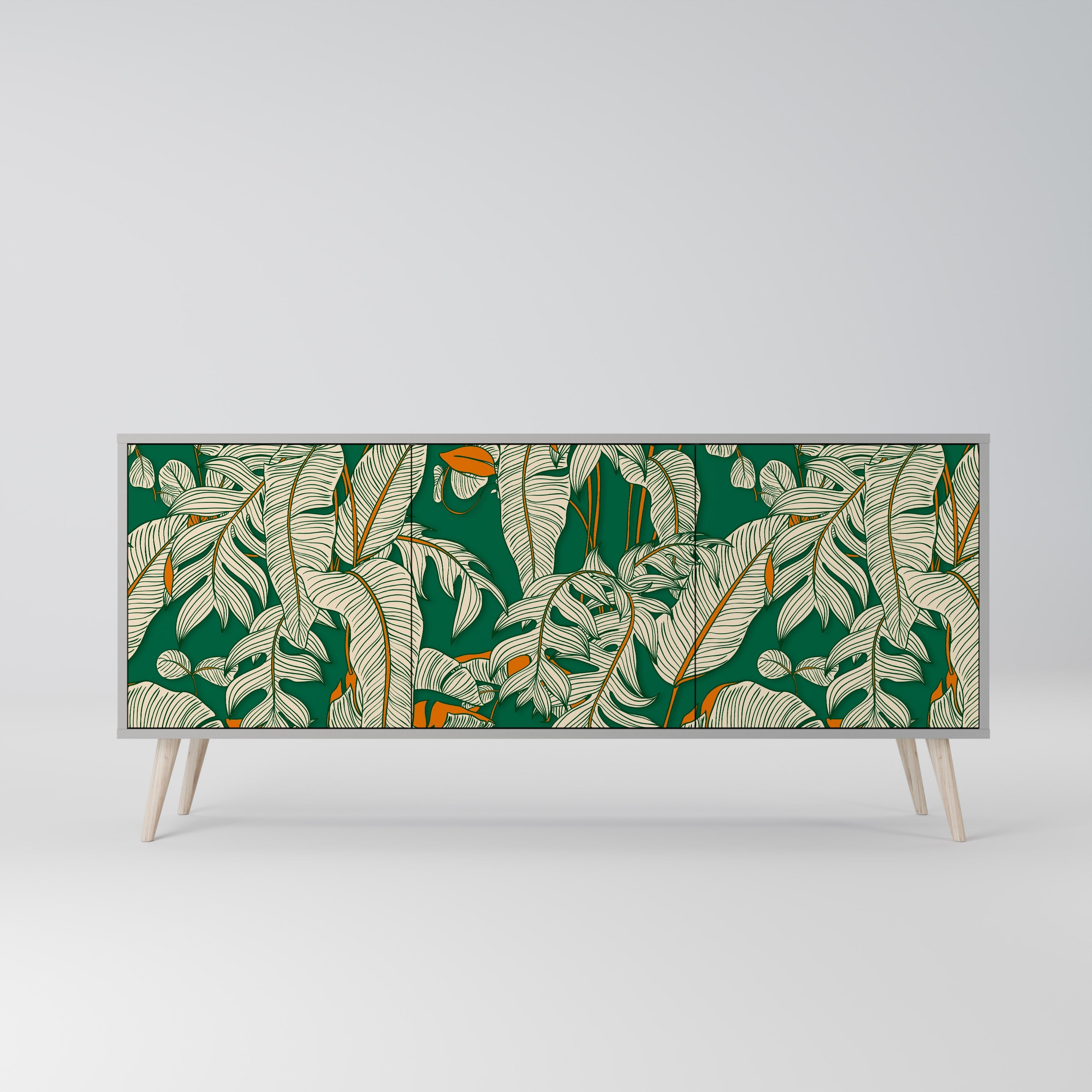 VERDANT PLEASURES 3-Door Sideboard in Grey Finish