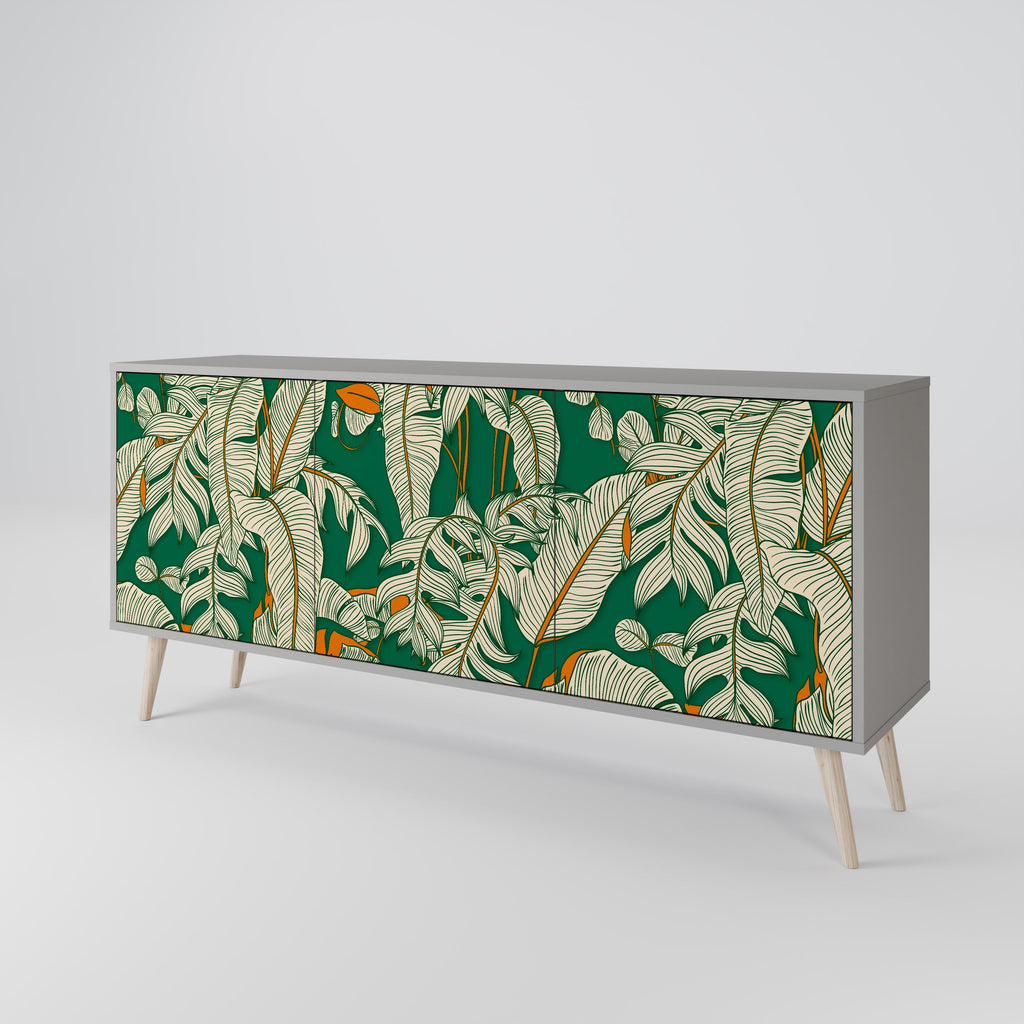 VERDANT PLEASURES 3-Door Sideboard in Grey Finish