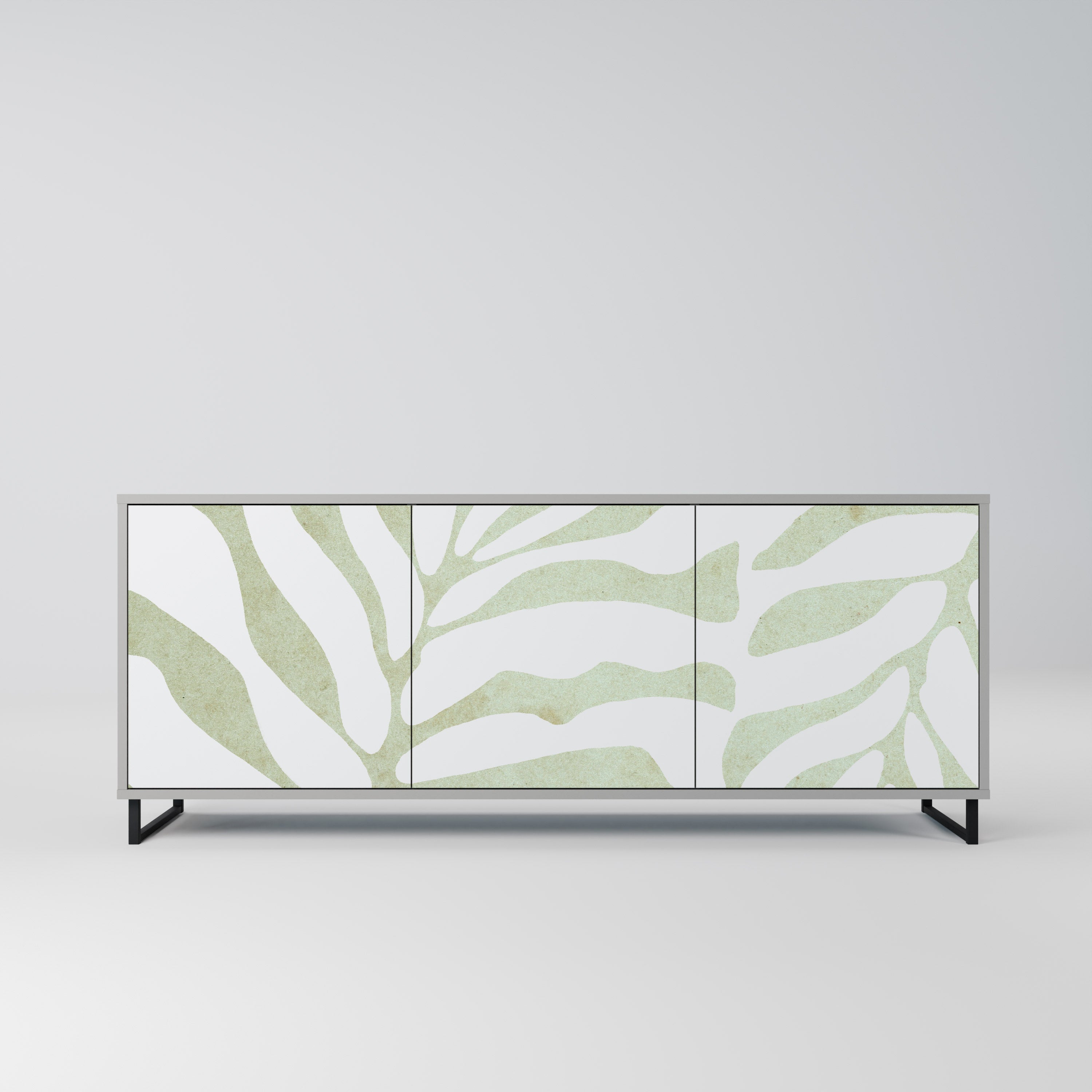 BOTANICAL SPARK 3-Door Sideboard in Grey Finish