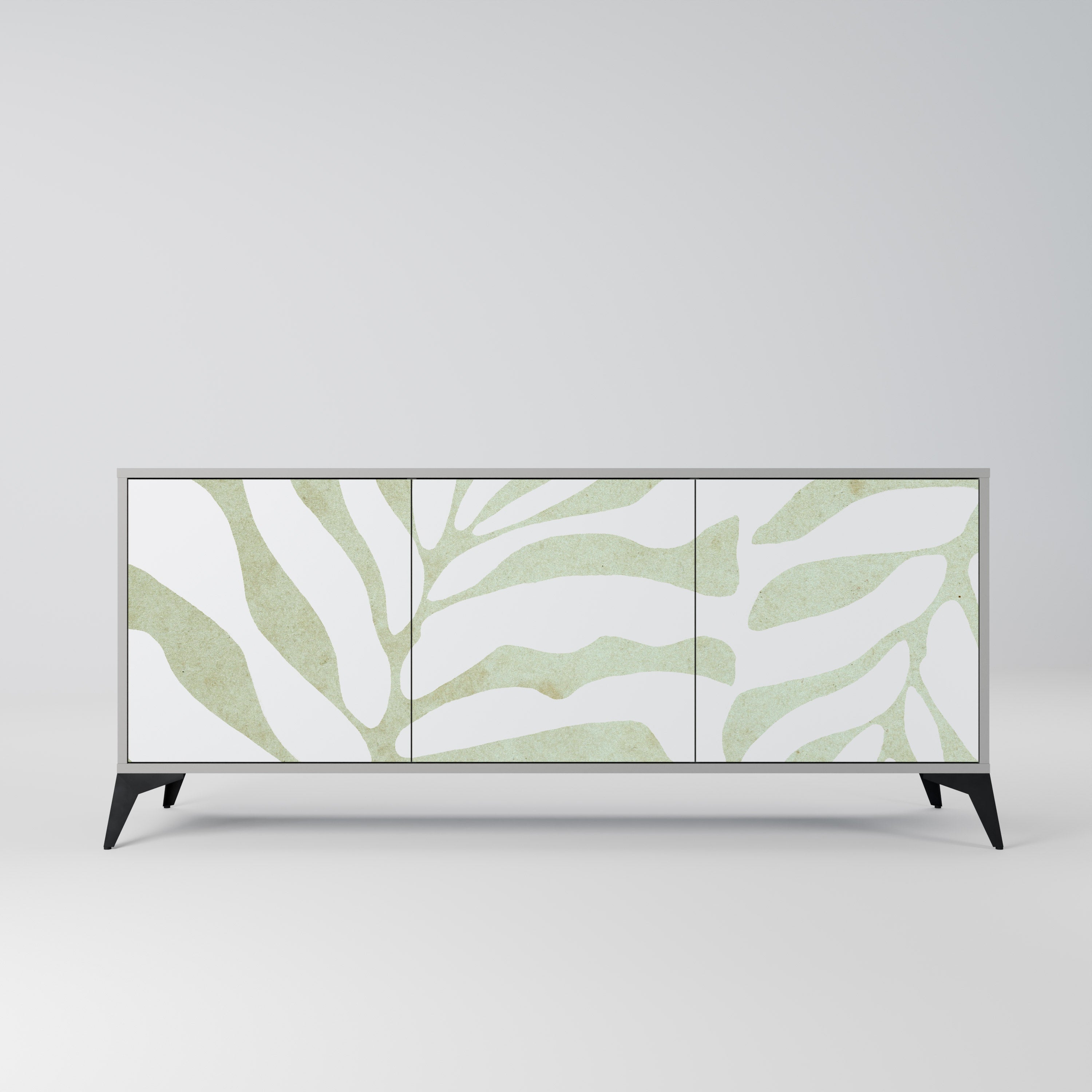 BOTANICAL SPARK 3-Door Sideboard in Grey Finish