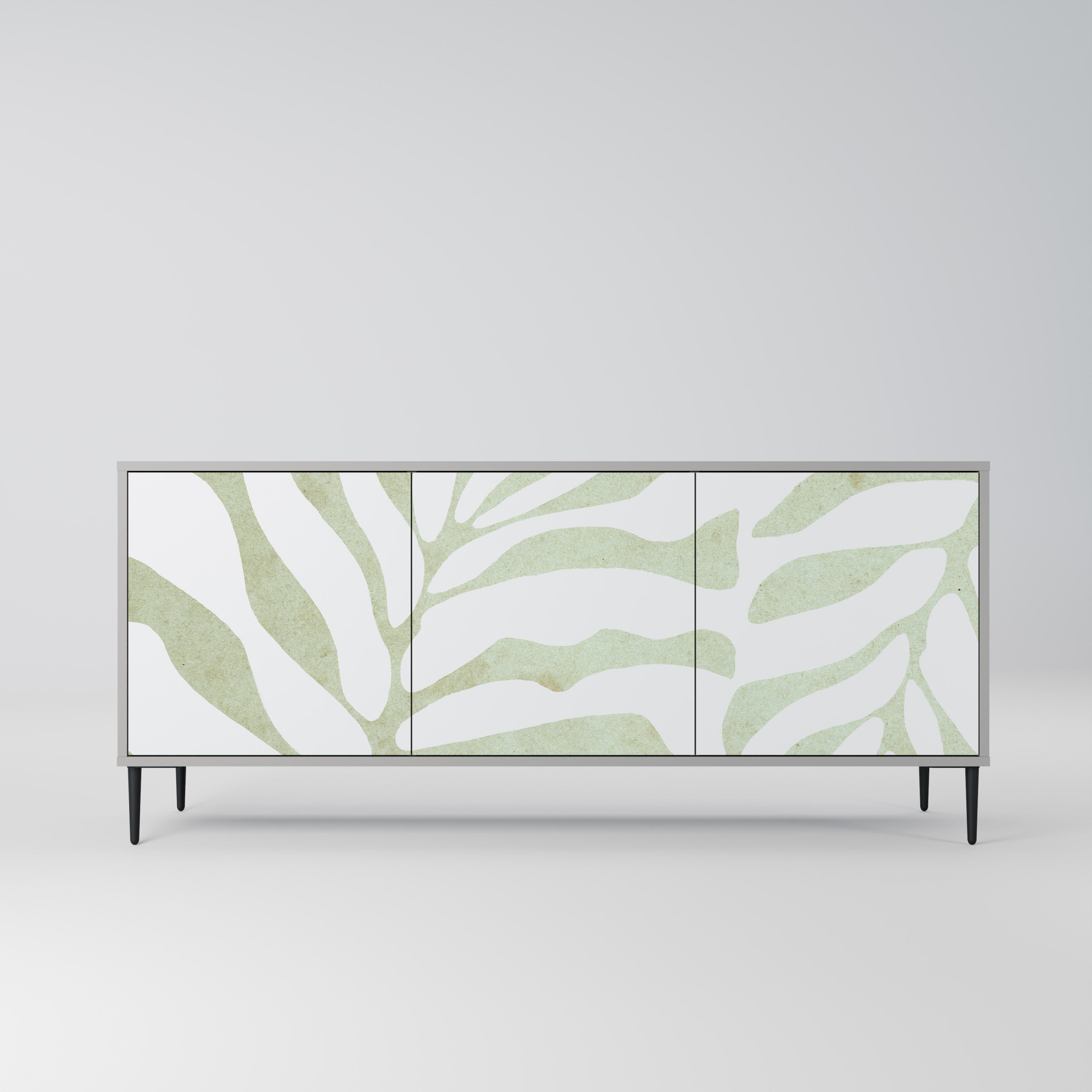 BOTANICAL SPARK 3-Door Sideboard in Grey Finish
