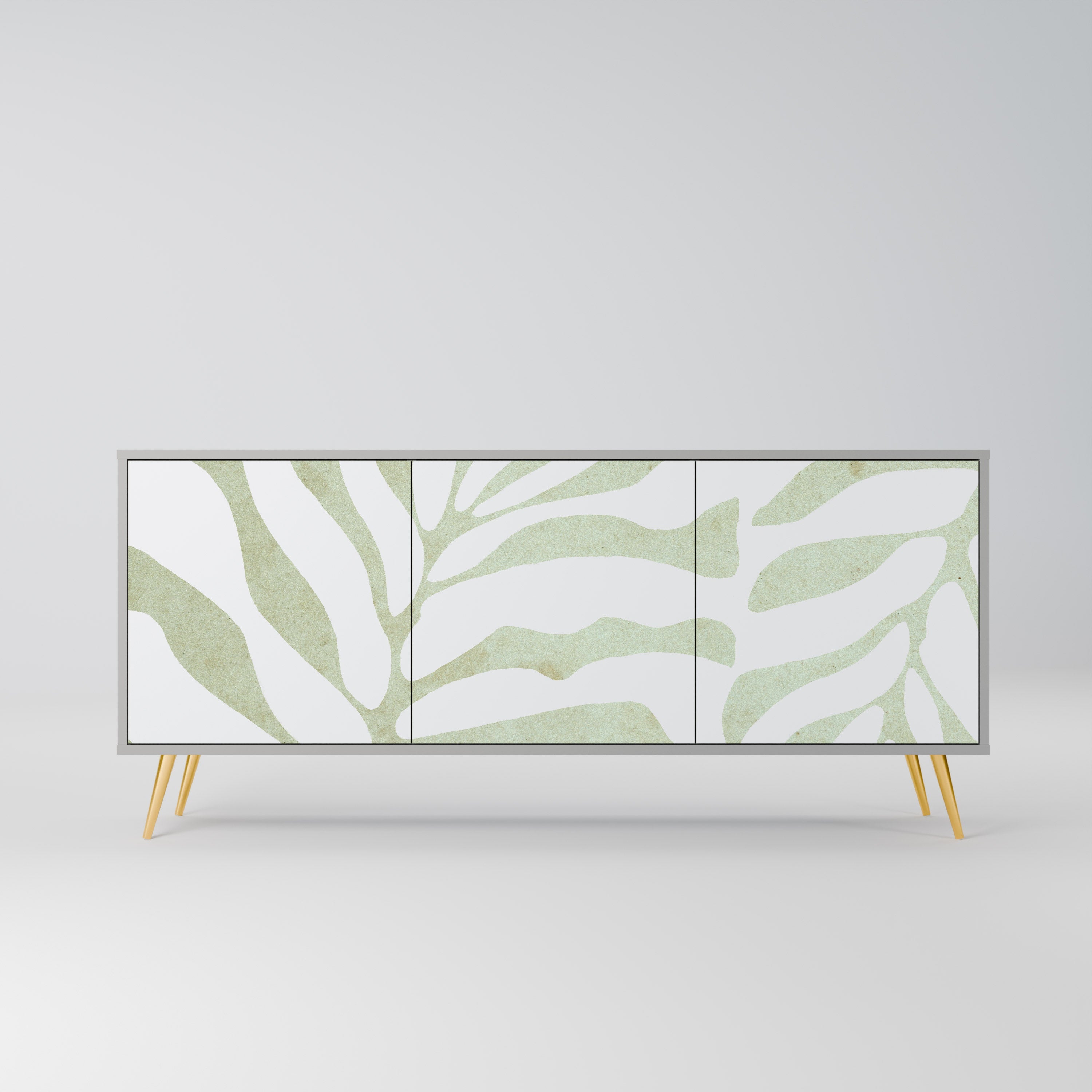 BOTANICAL SPARK 3-Door Sideboard in Grey Finish