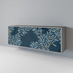 BLUE LEAVES 3-Door Sideboard in Grey Finish