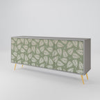 LEAVES ON GREEN 3-Door Sideboard in Grey Finish