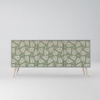 LEAVES ON GREEN 3-Door Sideboard in Grey Finish