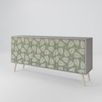 LEAVES ON GREEN 3-Door Sideboard in Grey Finish