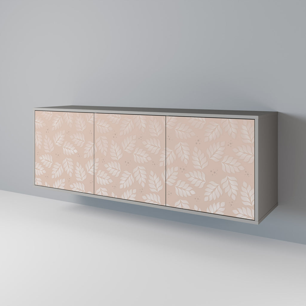 LEAVES ON BEIGE 3-Door Sideboard in Grey Finish