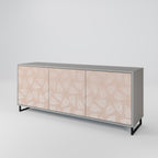 LEAVES ON BEIGE 3-Door Sideboard in Grey Finish
