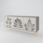 LEAFY STAMPS 3-Door Sideboard in Grey Finish